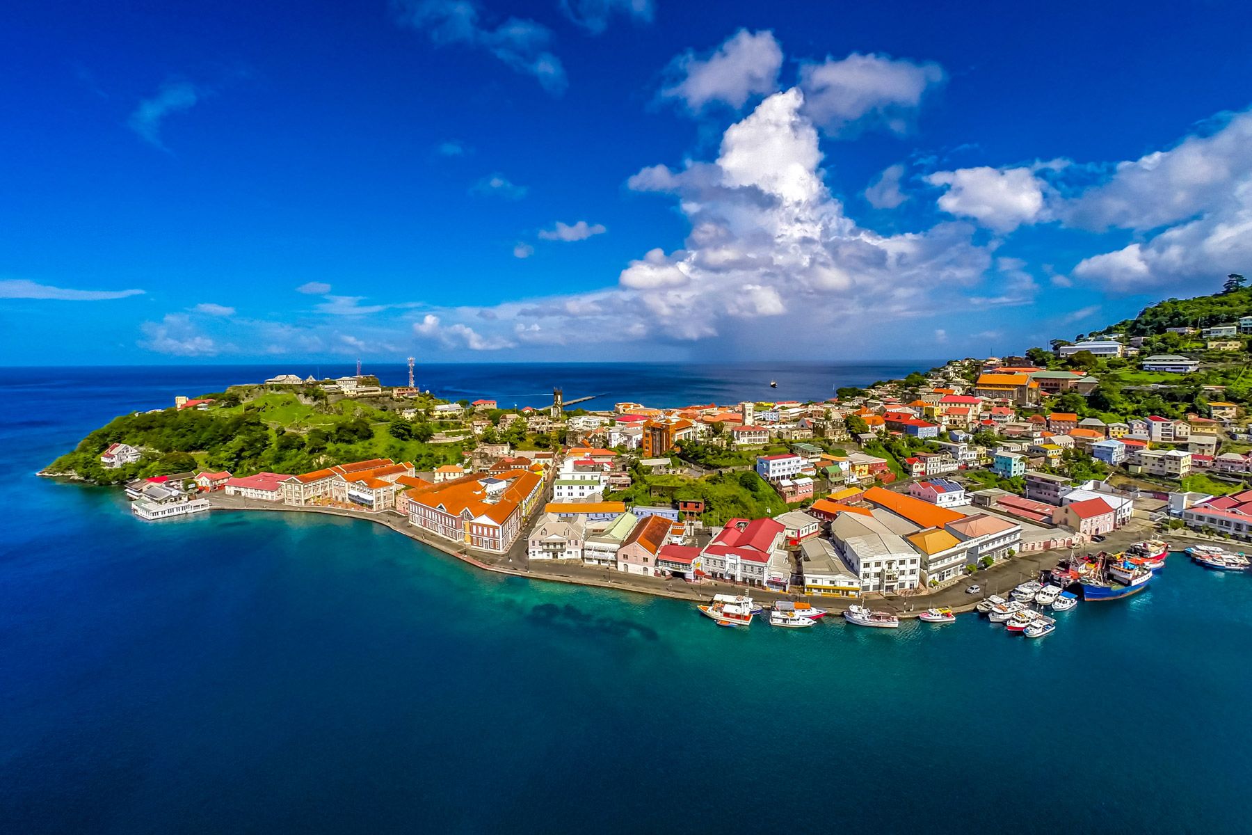 aerial view Saint George Grenada