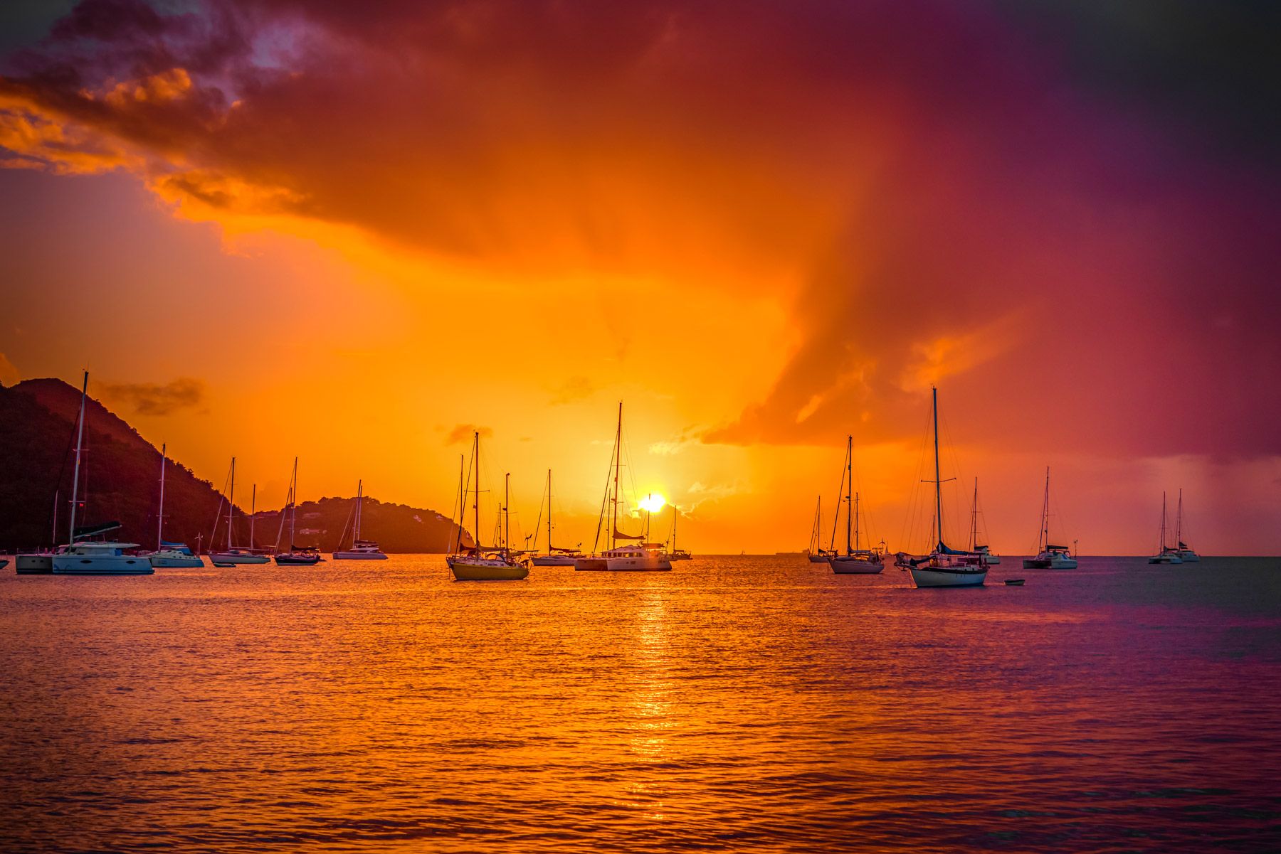 Sunset at Rodney Bay Saint Lucia