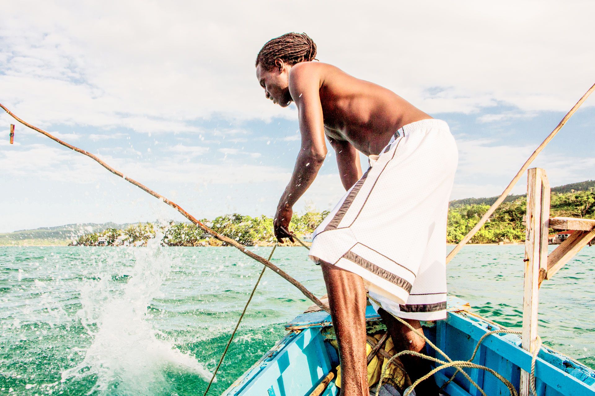 Jamaican man dropping anchor