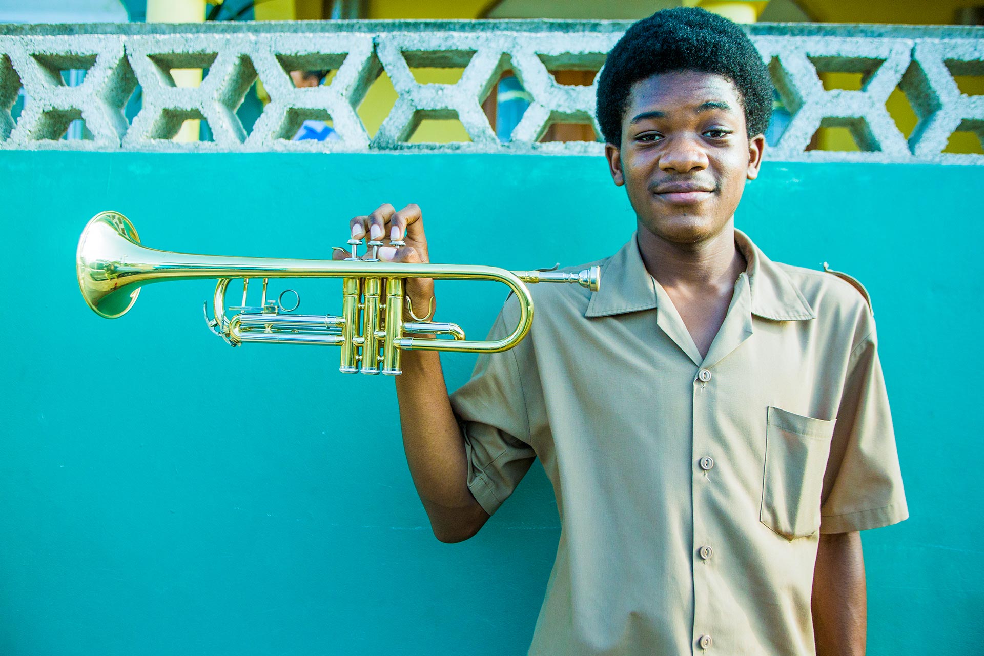 Boy with trumpet