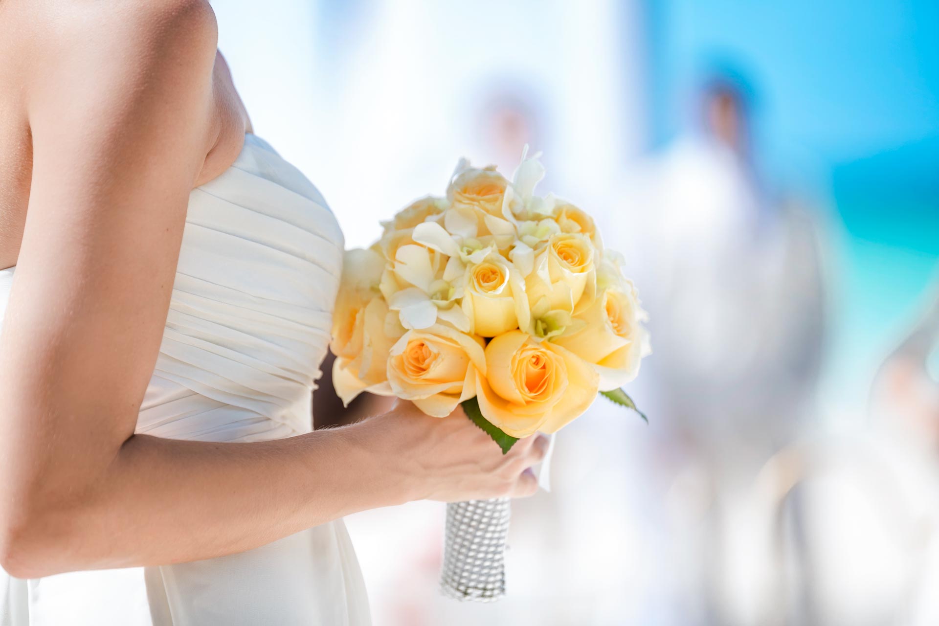 Yellow rose bridal bouquet