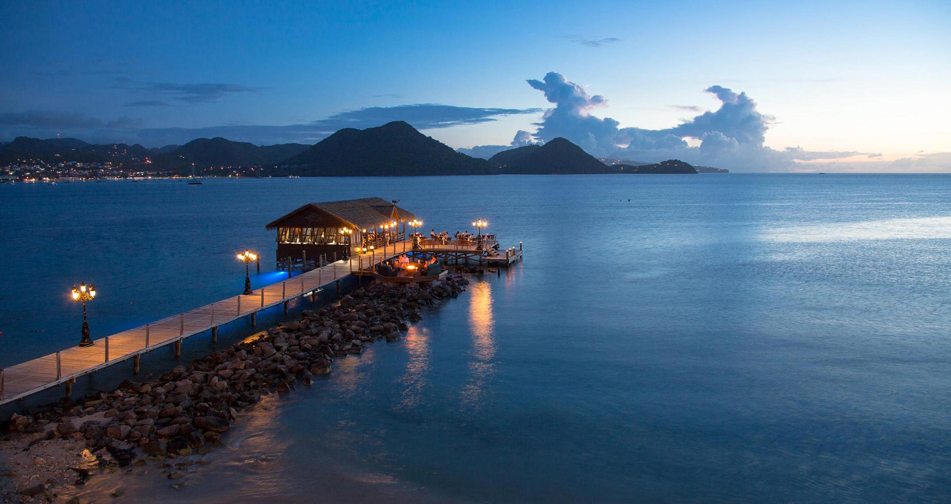 Sandals Grande St. Lucian at night