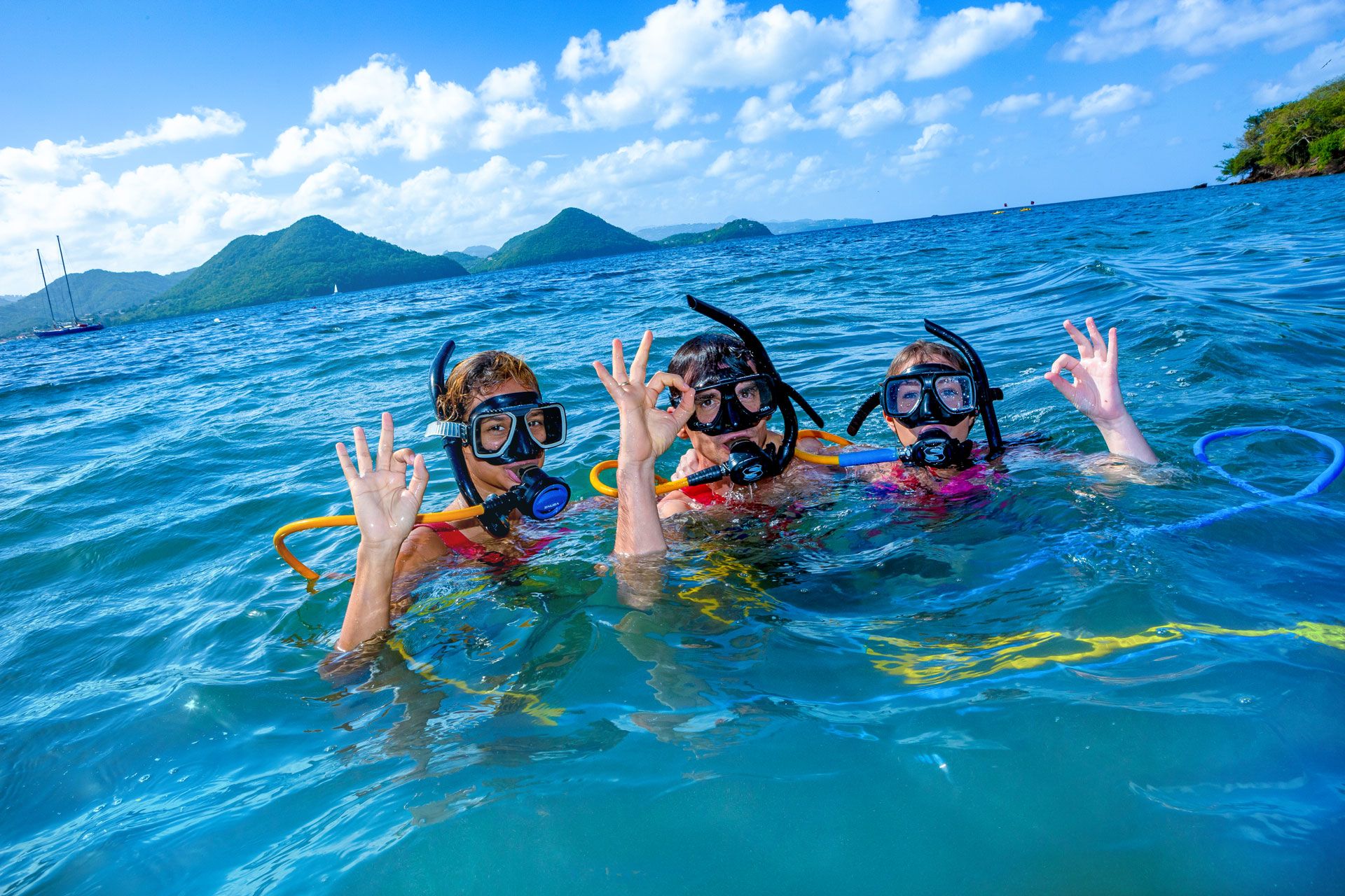 SNUBA® divers giving OK signal