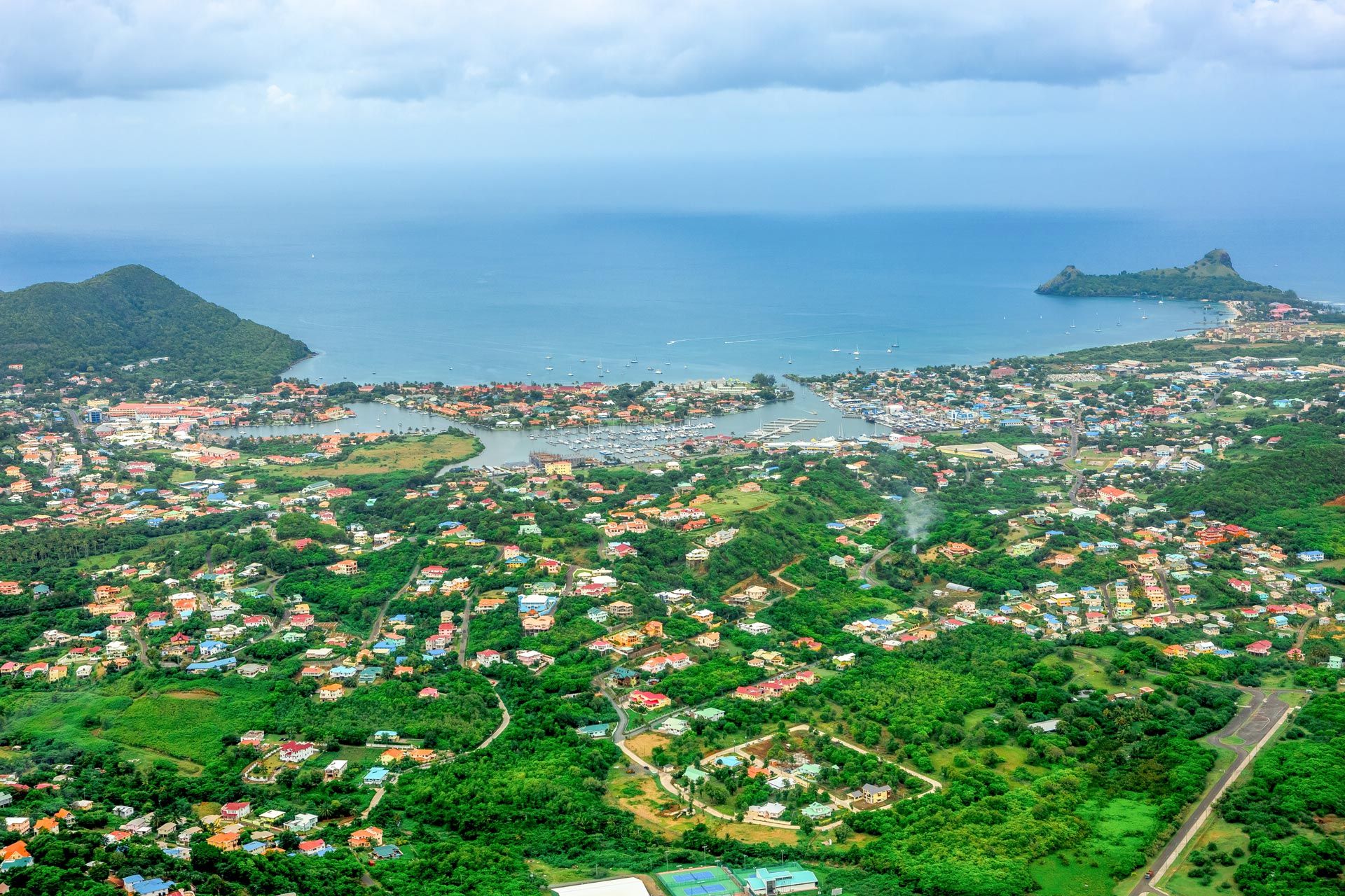 Aerial shot of St. Lucia Town