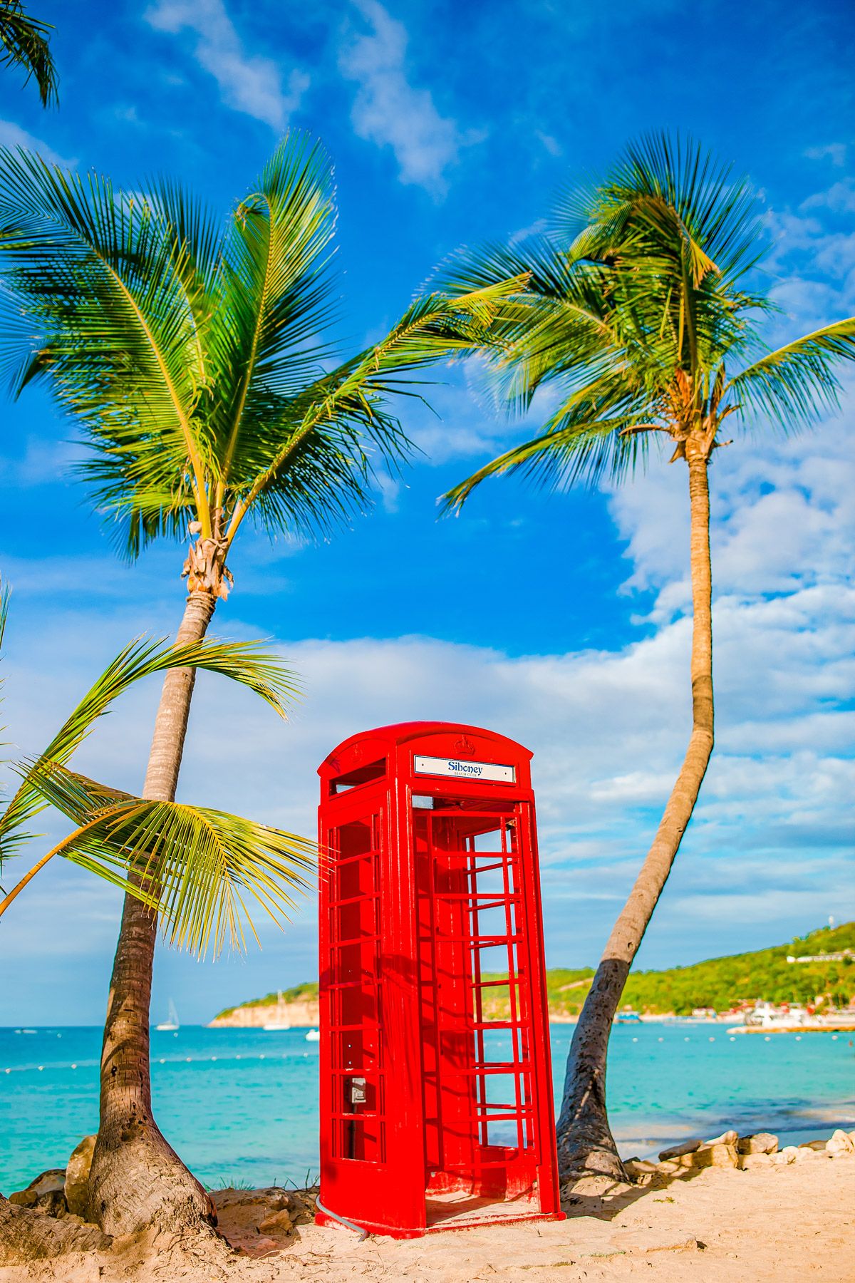 Red phone booth Dickenson Bay Antigua
