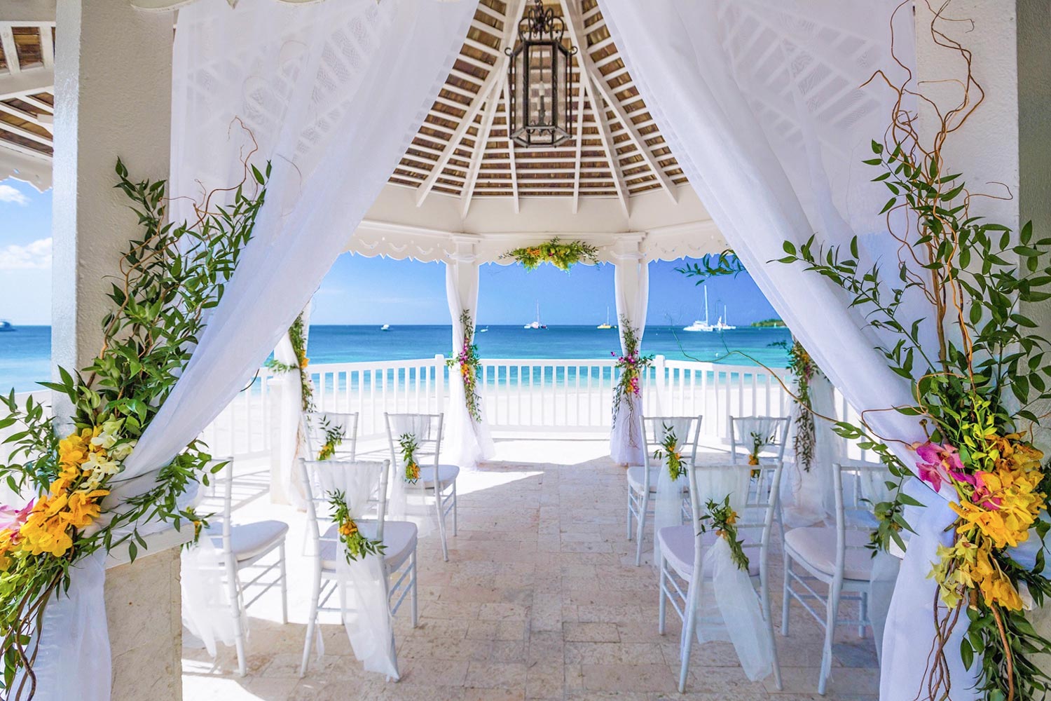 Beachfront wedding gazebo Negril Jamaica