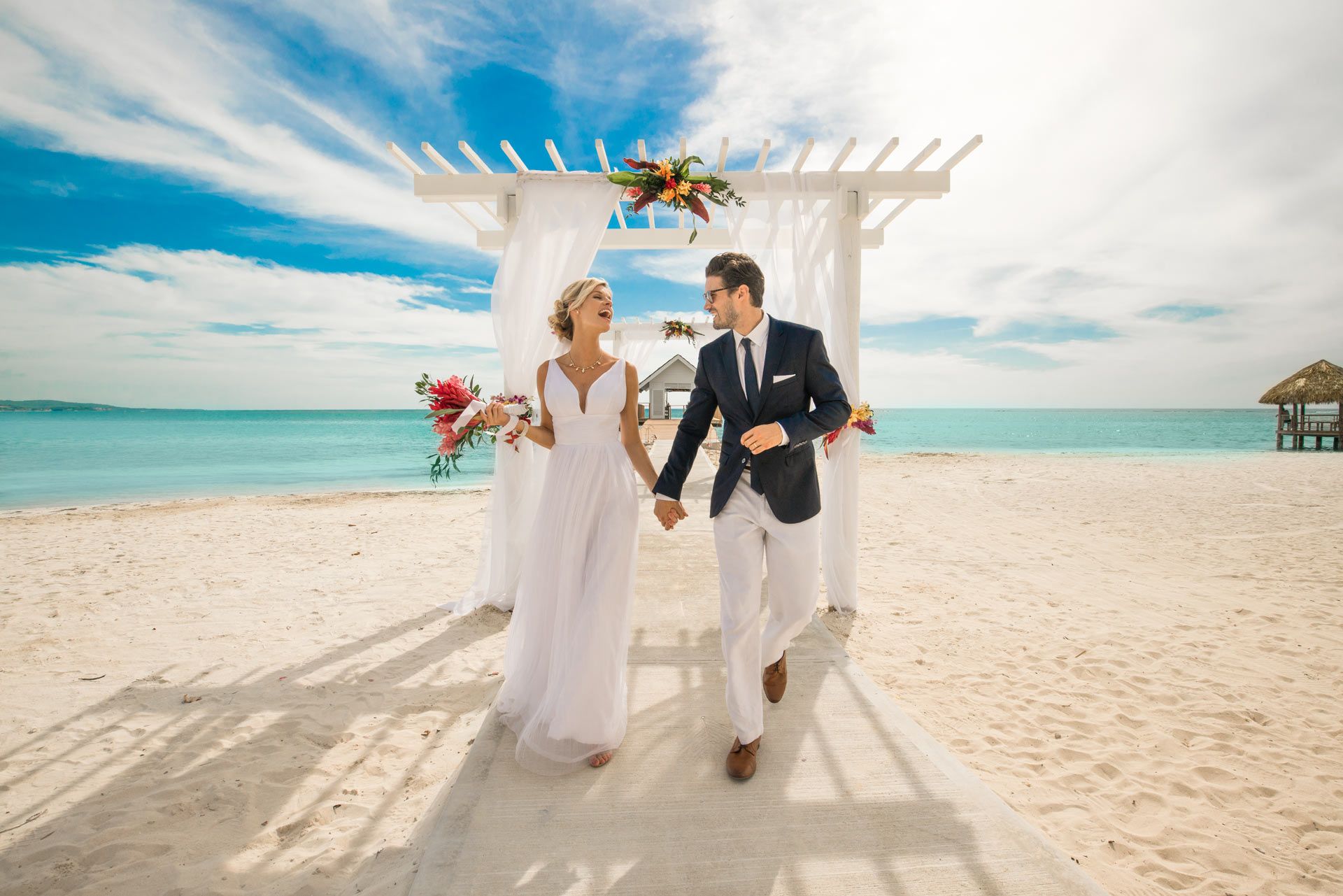 married couple on beach