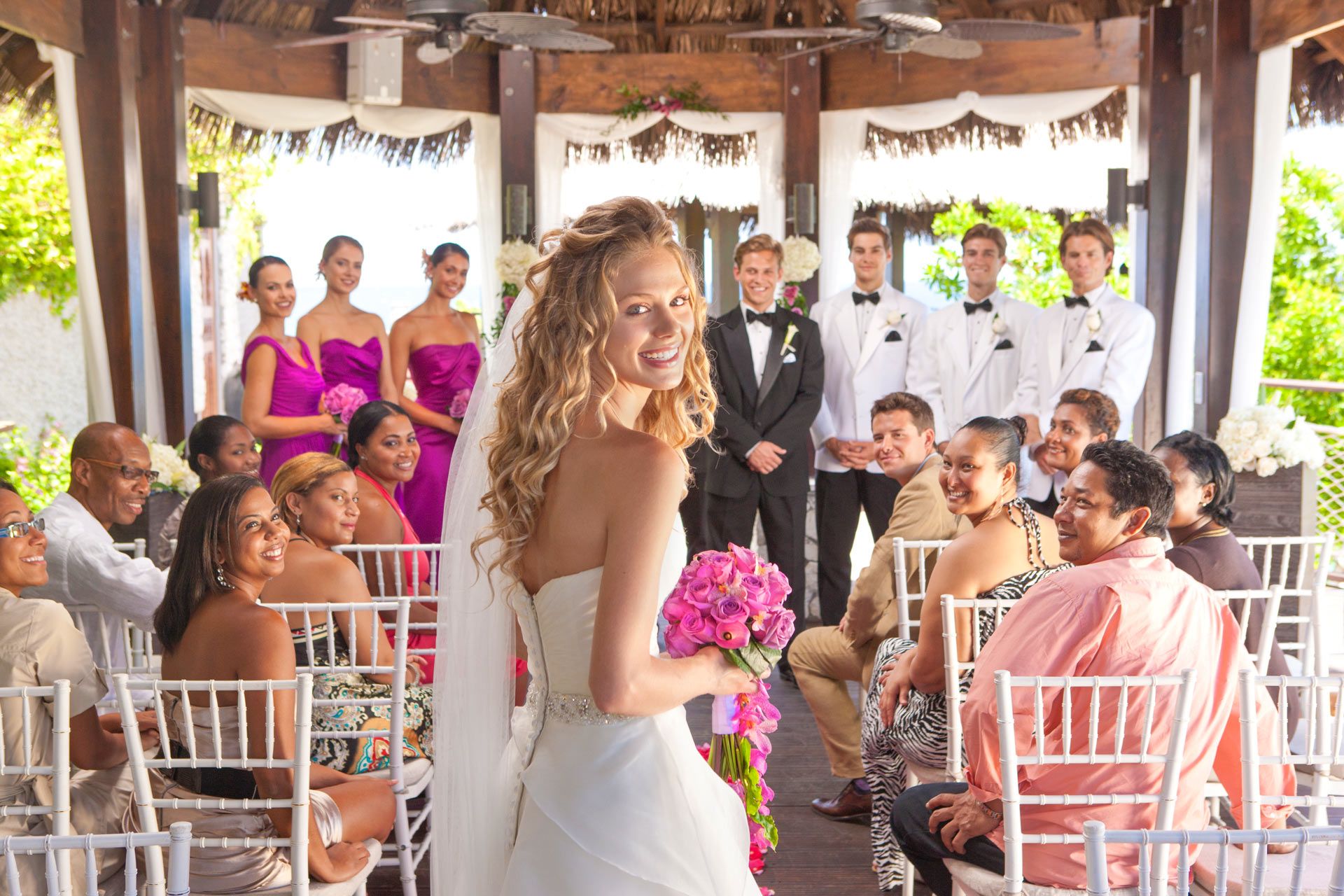 Traditional wedding in garden