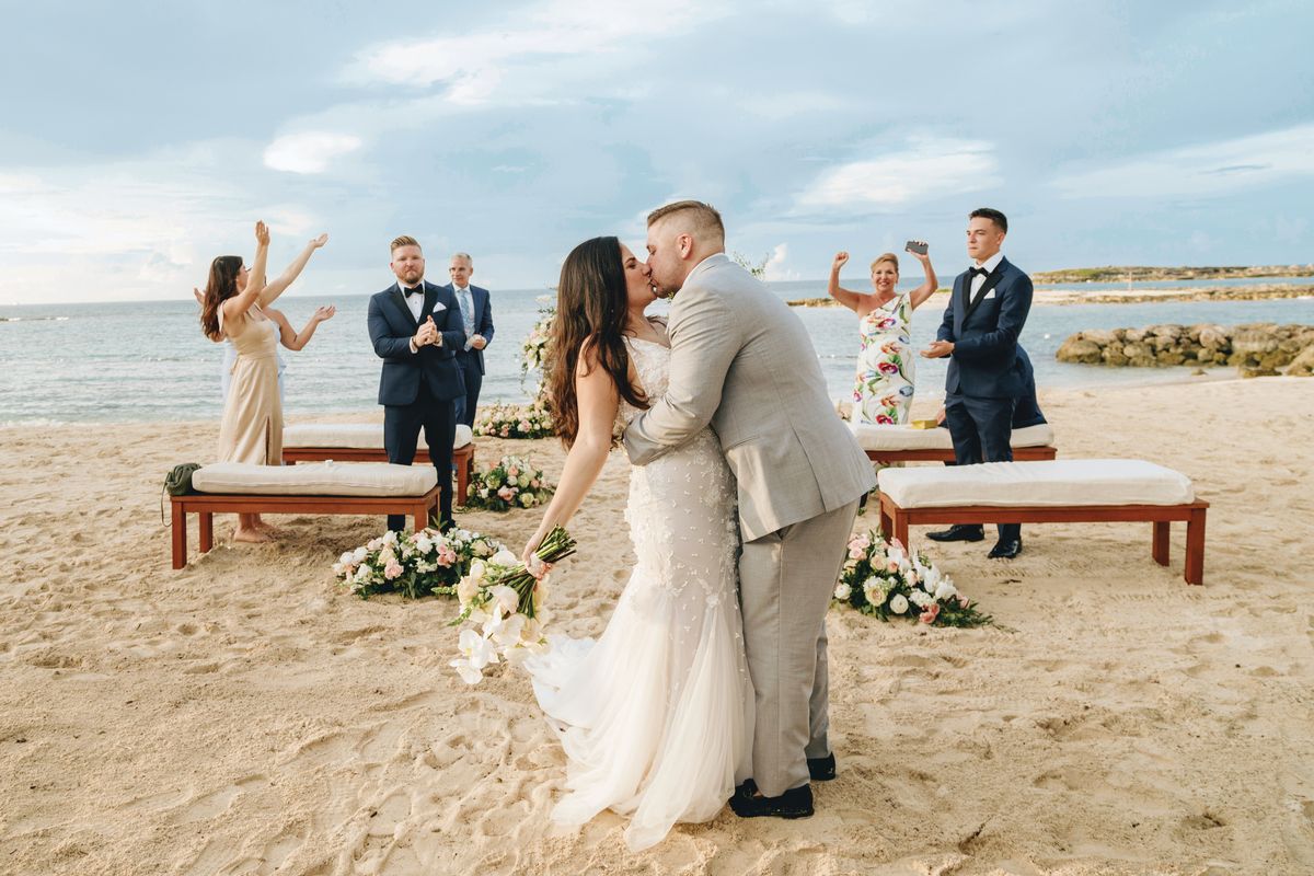 couple getting married on the beach