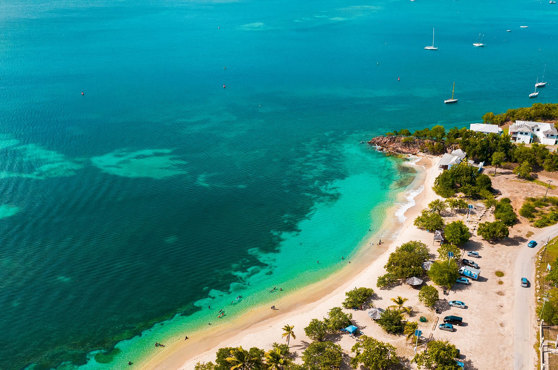 Antigua Pigeon Point Beach Aerial