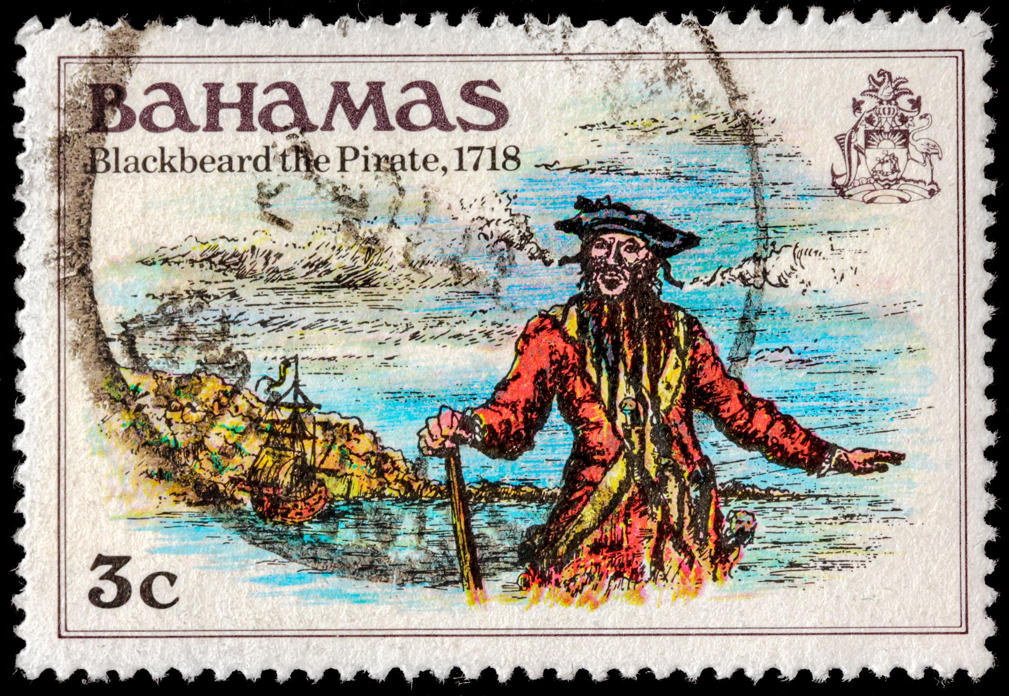 Bahamas Stamp Blackbeard Pirate