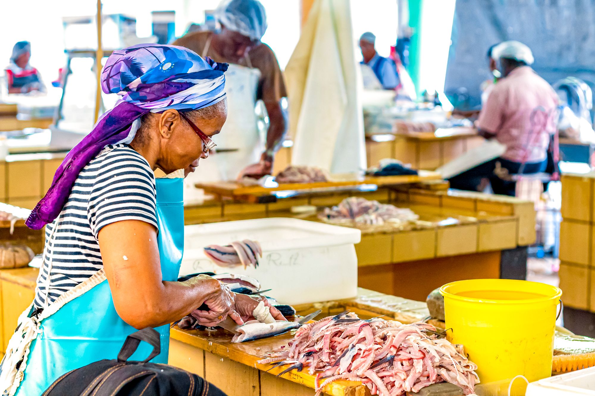 Barbados Fish Market Worker