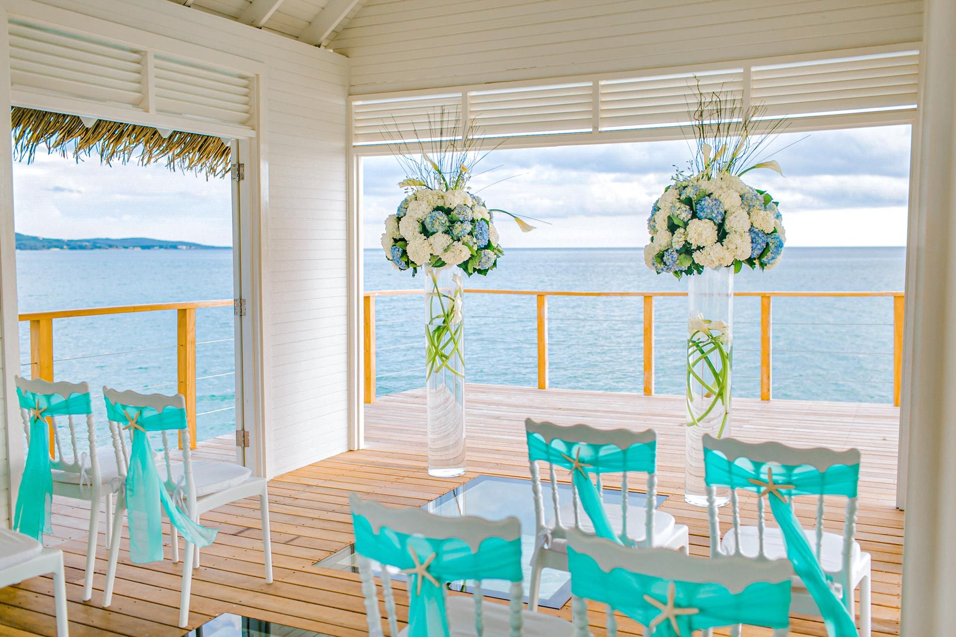 Beach Wedding Detail Over the Water Chapel