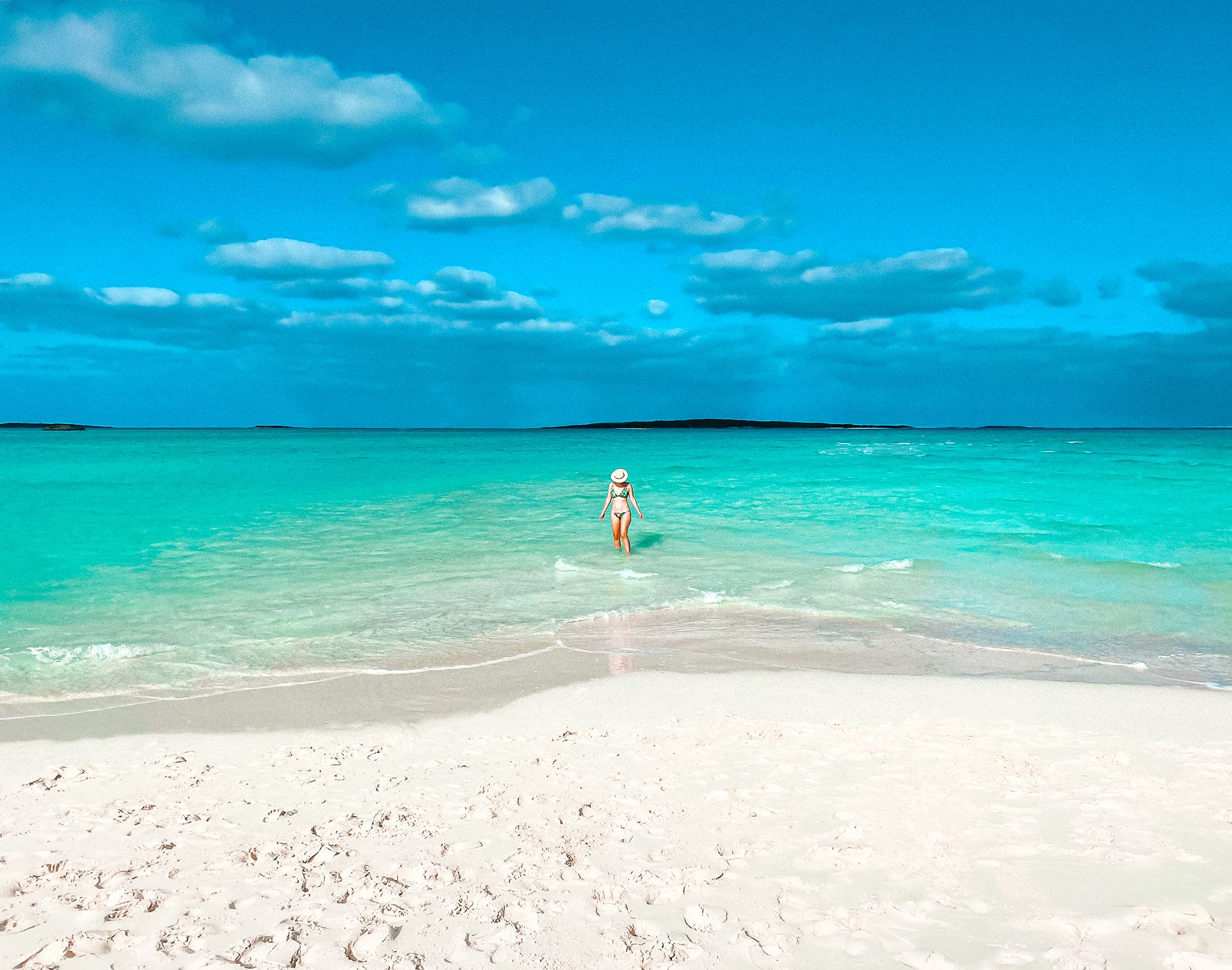Coco Plum Beach The Bahamas Great Exuma Woman Ocean