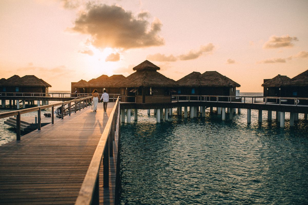 couple at Over-the-Water Bungalows