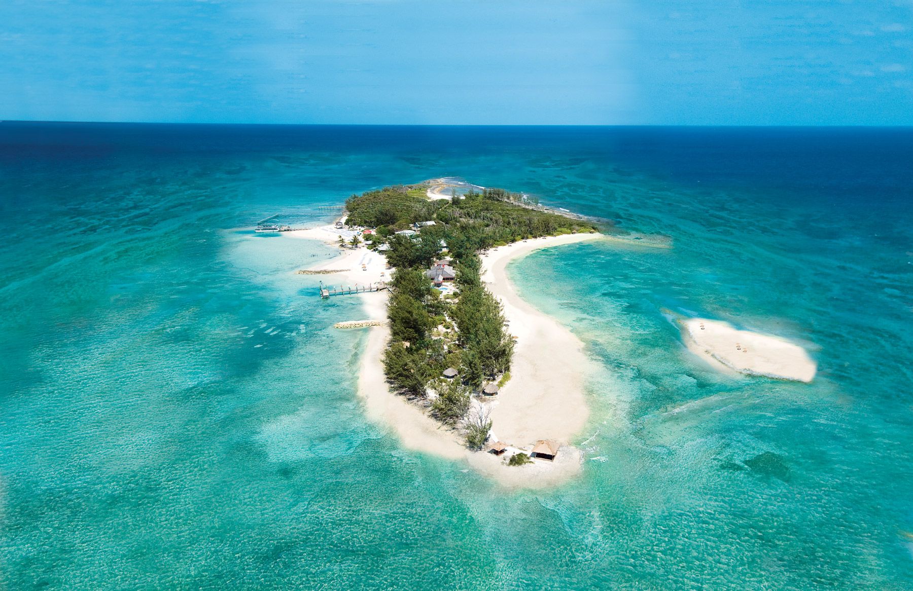 aerial view of sandals royal bahamian private island