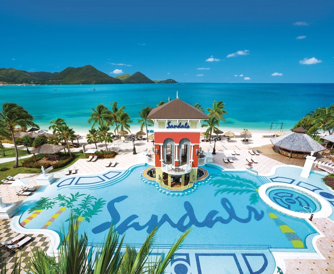 Aerial view of Sandals Grande St Lucian