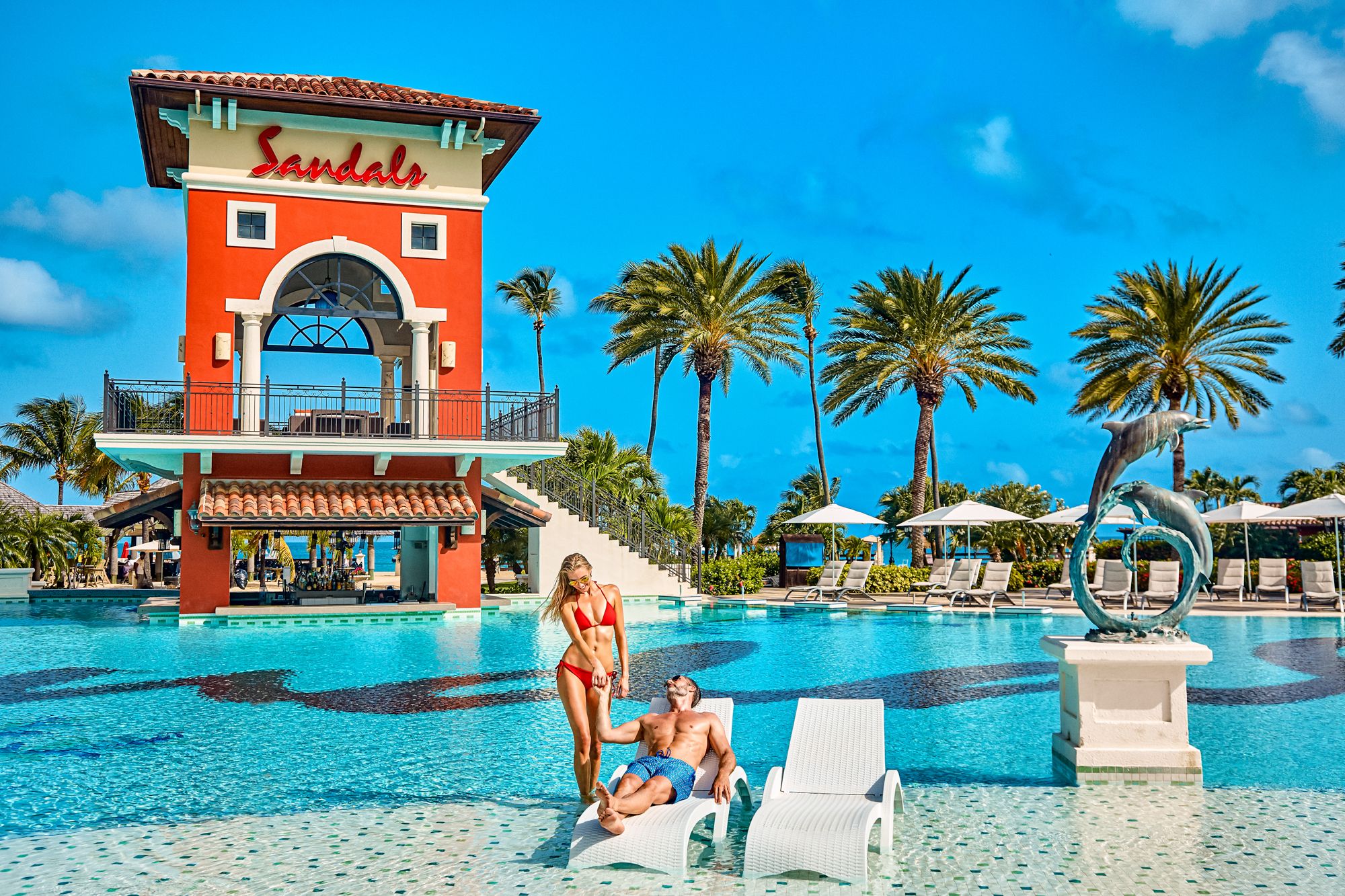 Sandals Antigua Couple Main Pool