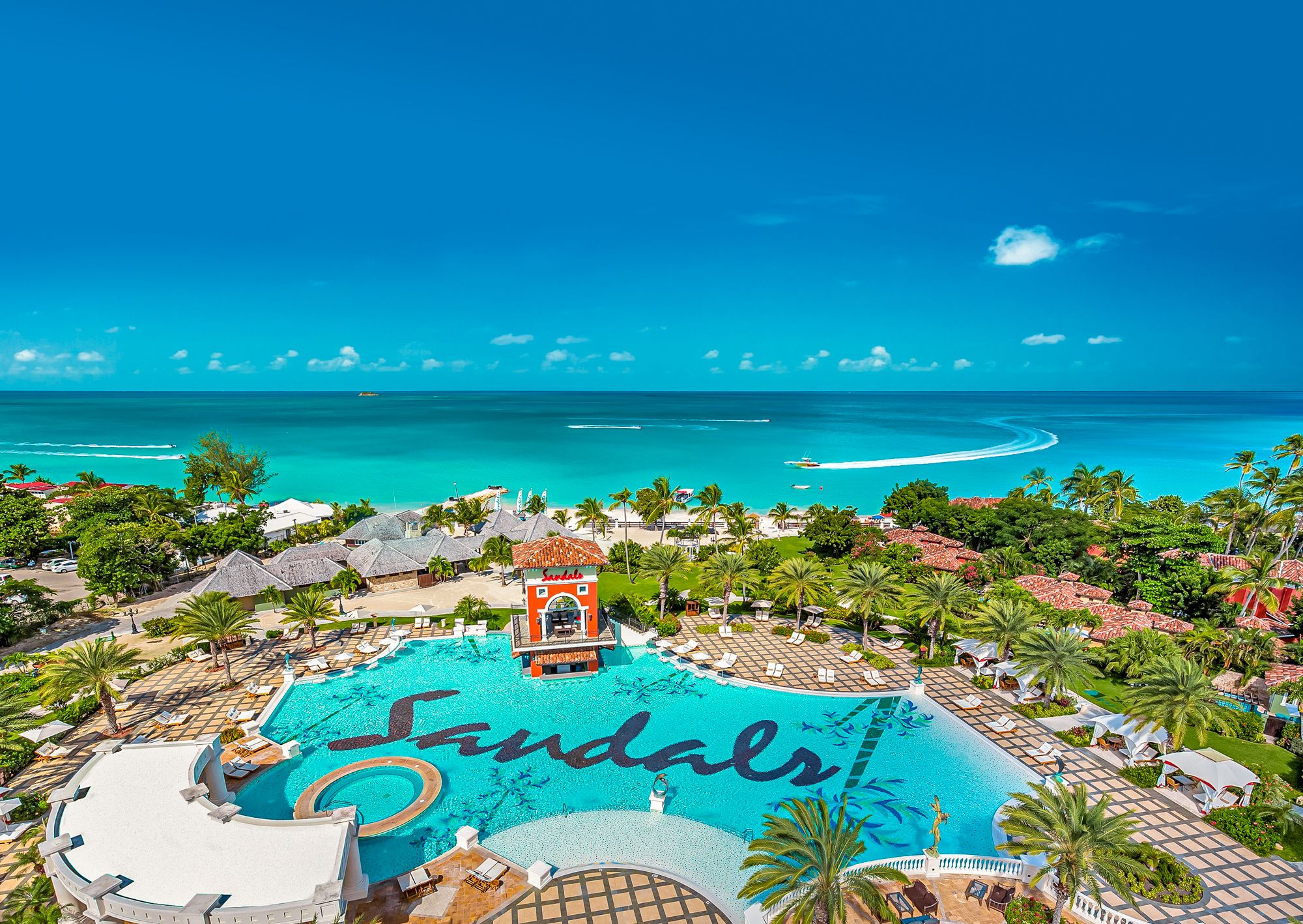 Sandals Grande Antigua Main Pool Overview