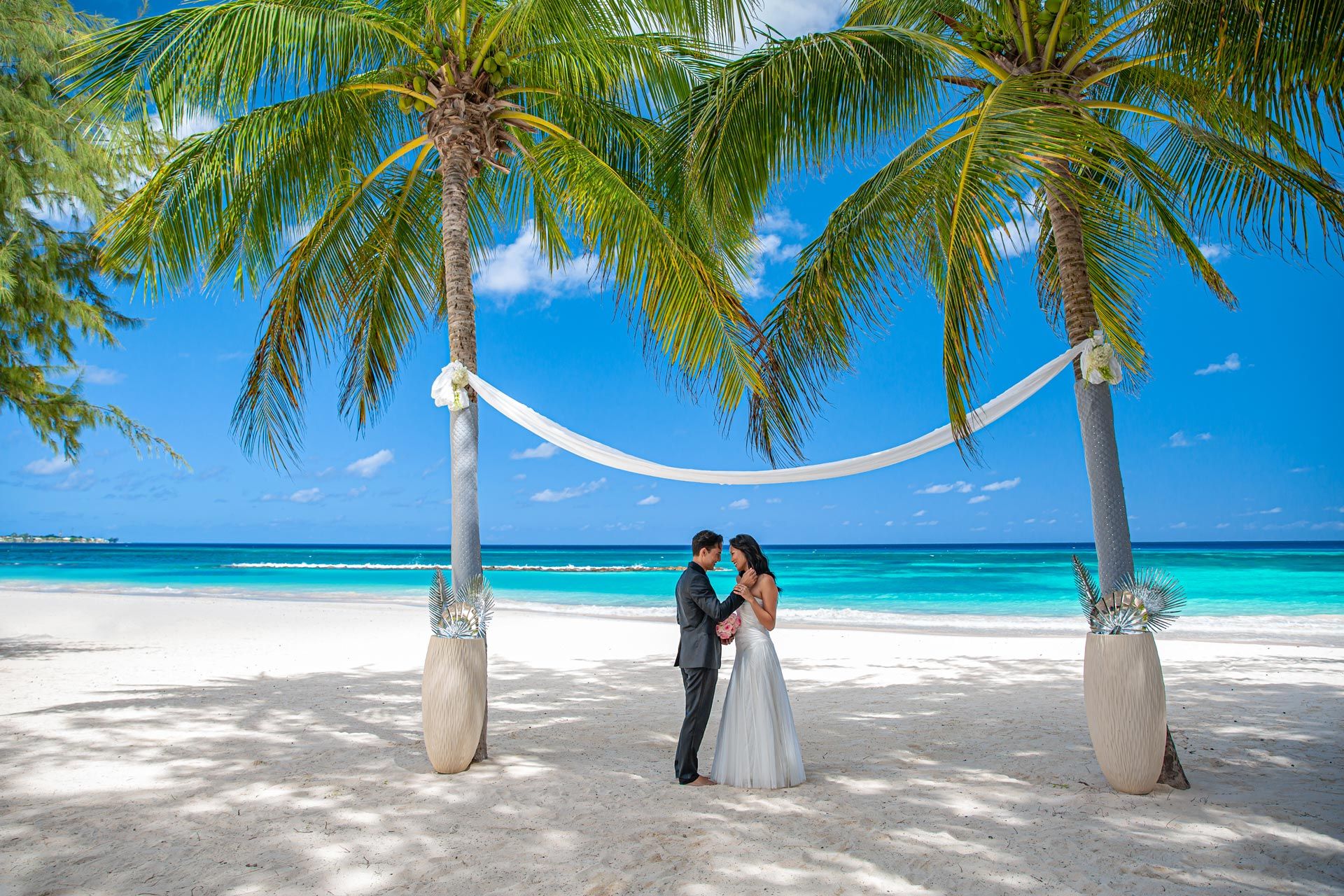 Sandals Barbados Couple Wedding Beach
