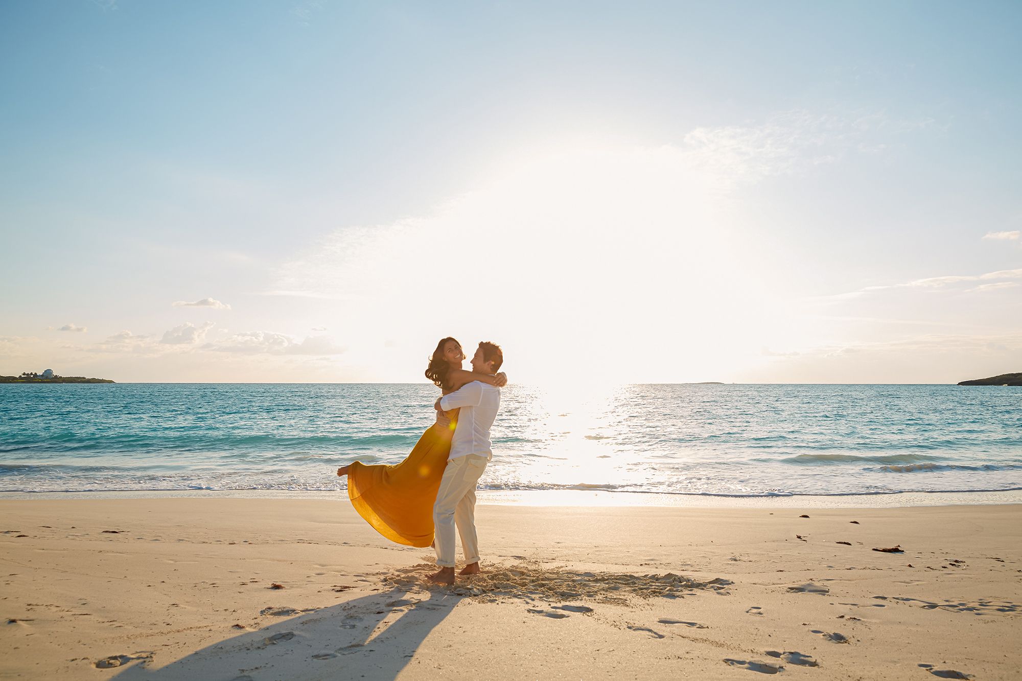 Sandals Beach Golden Hour Couple