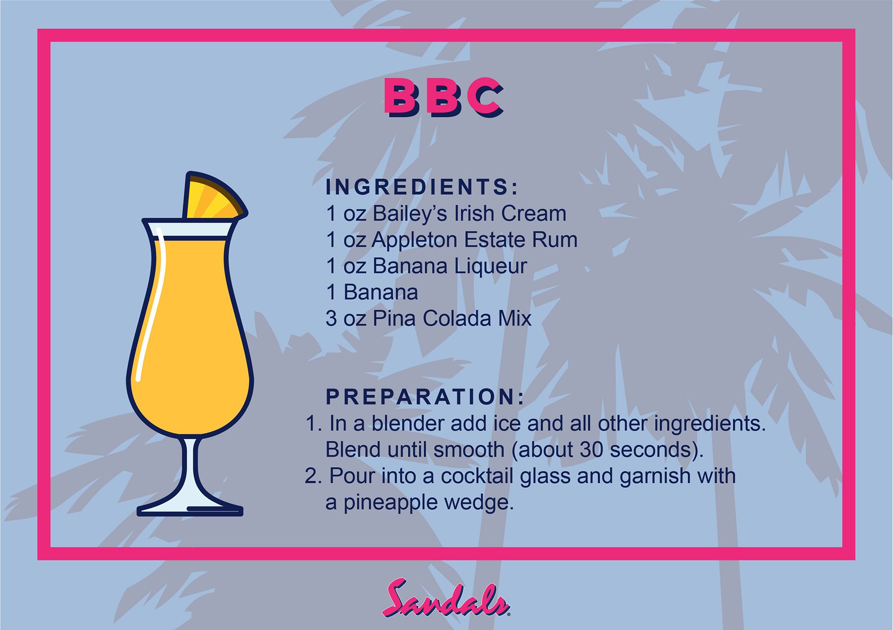 Sandals Cocktail Cards Small BBC Post
