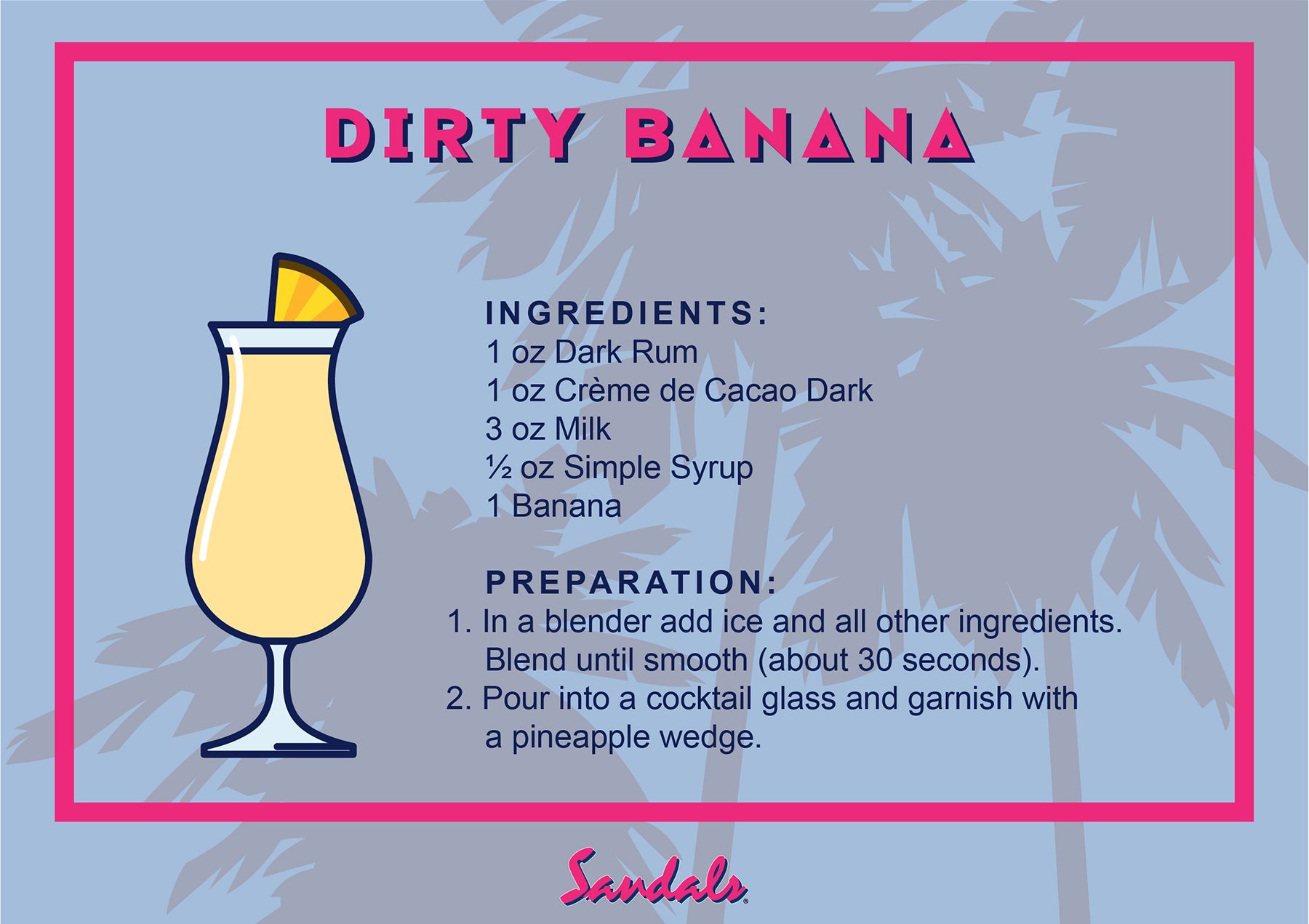 Sandals Cocktail Cards Small Dirty Banana Post