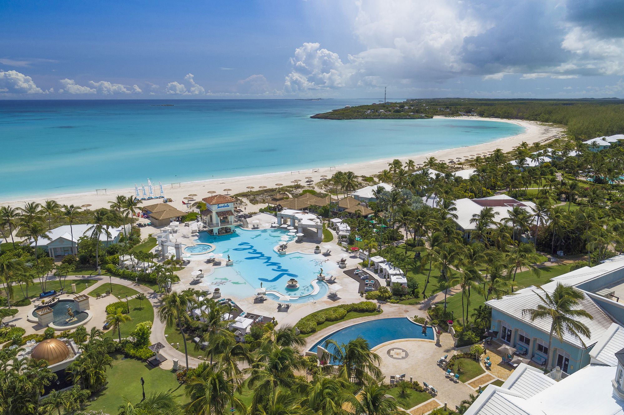 Sandals Emerald Bay The Bahamas Aerial Main Pool