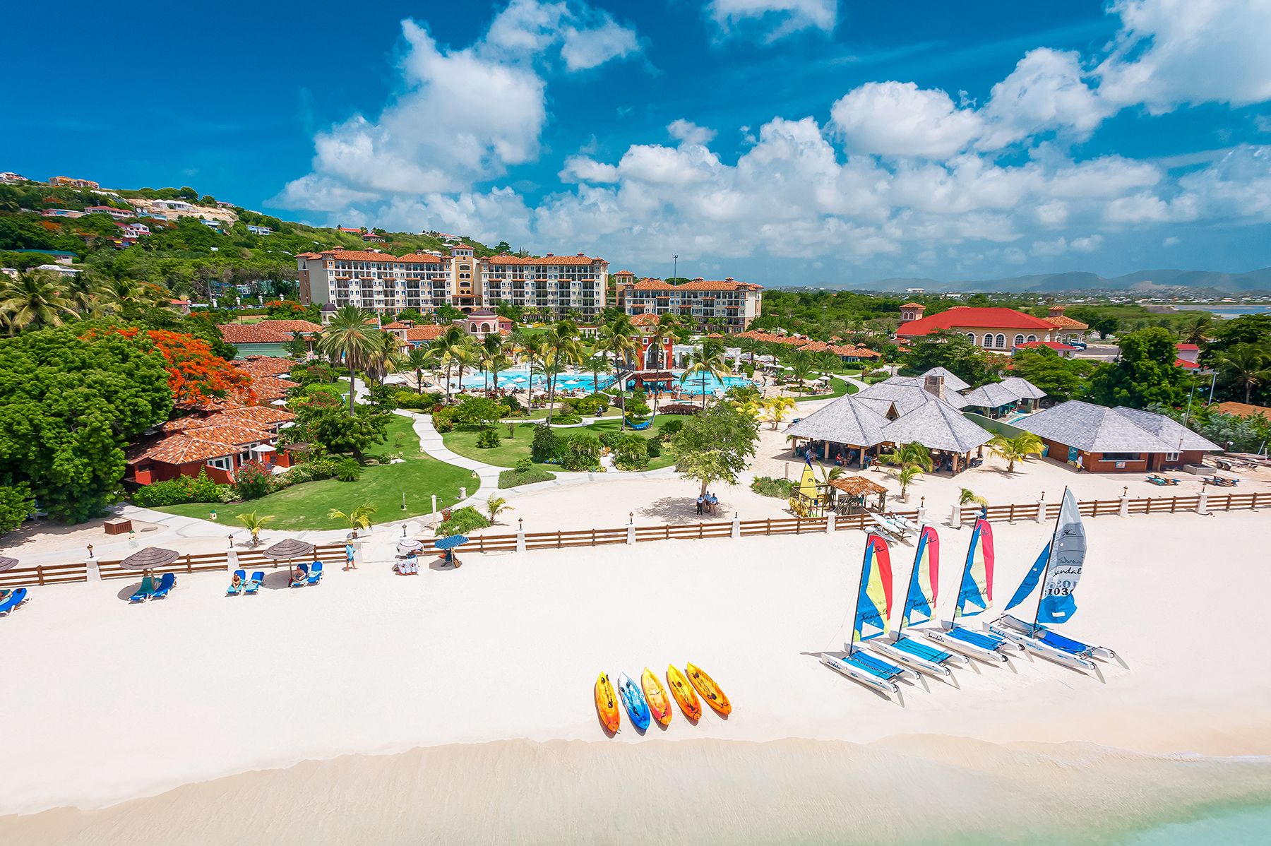 Sandals Grande Antigua Beach Aerial Front