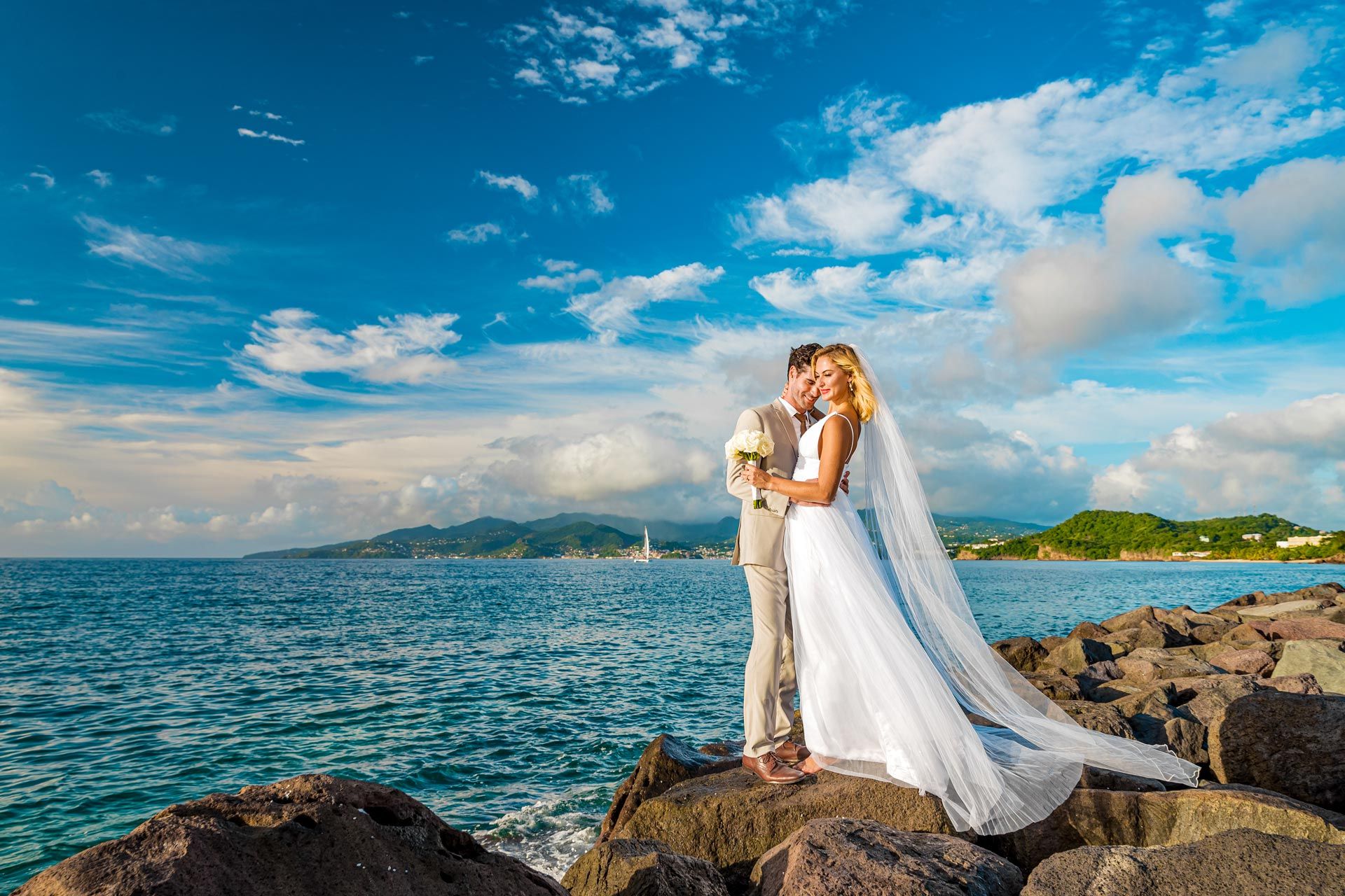 Sandals Grenada Couple Wedding Rocks