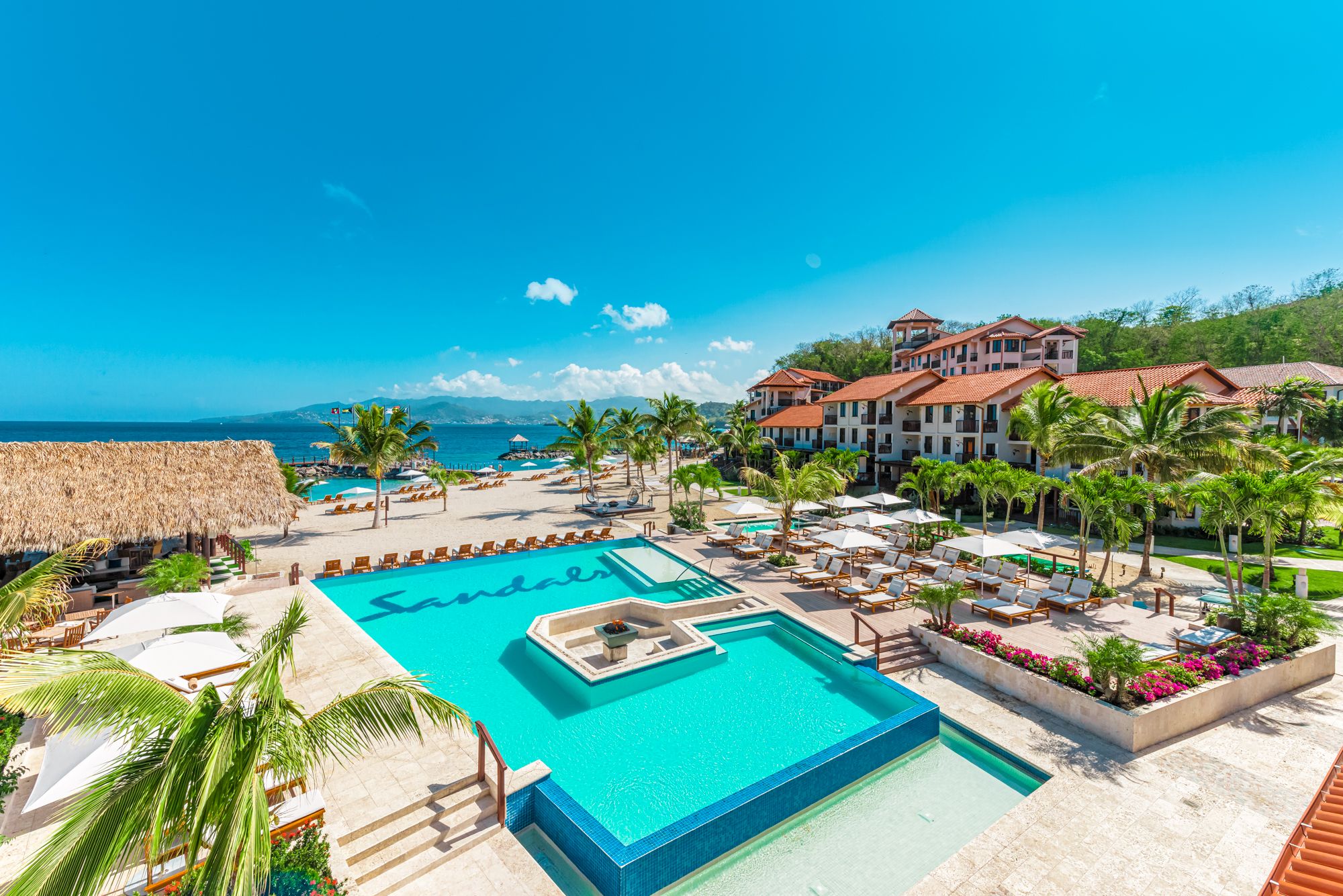 Sandals Grenada Main Pool Aerial