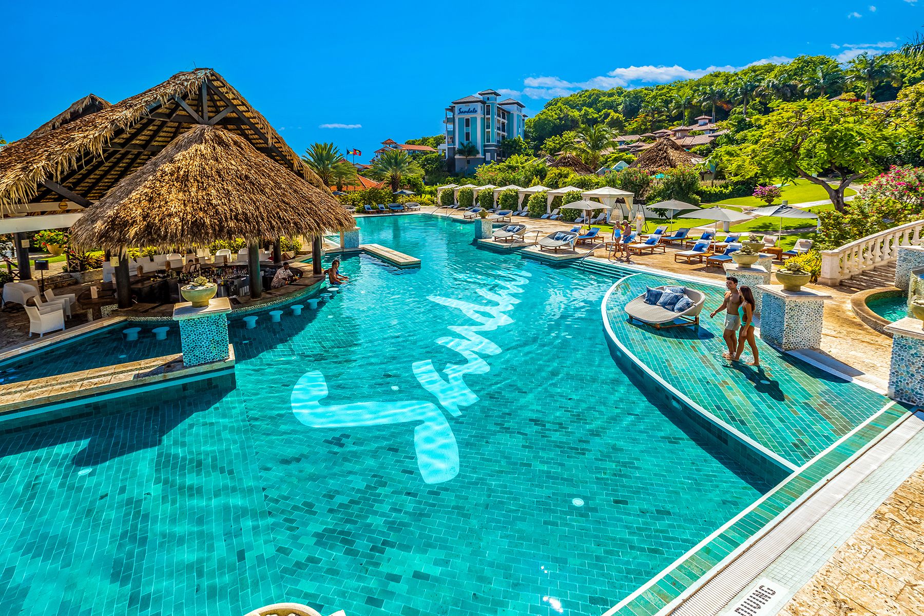 Sandals Grenada Main Pool Aerial