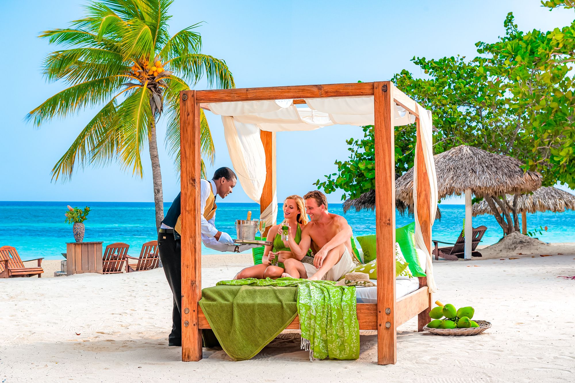 Sandals Montego Bay Couple Beach Lounging