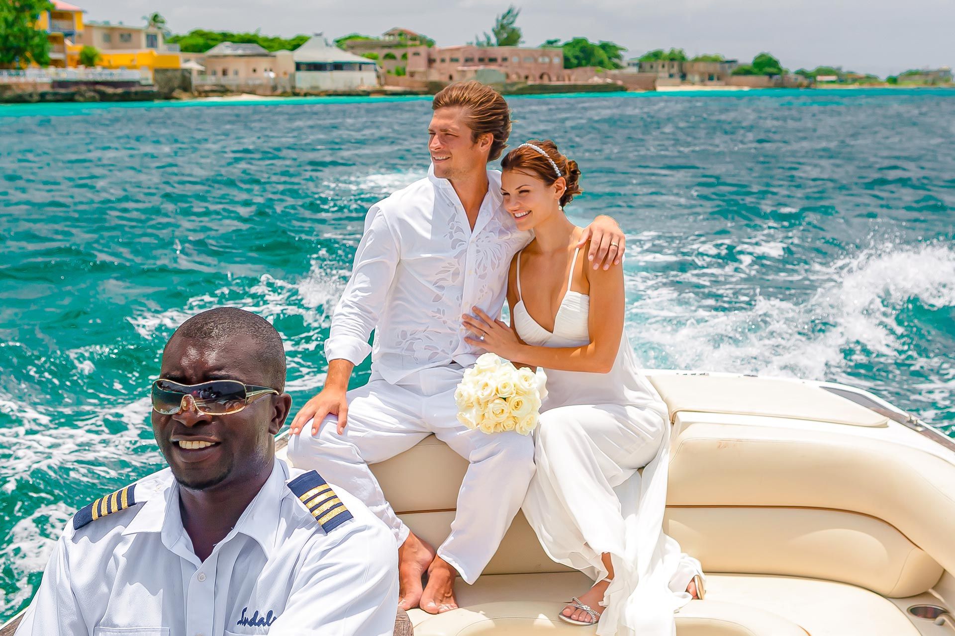 Sandals Montego Bay Couple Wedding Boat