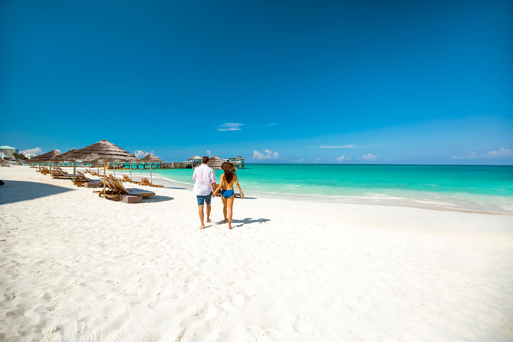 Sandals Royal Bahamian Couple Walking Beach