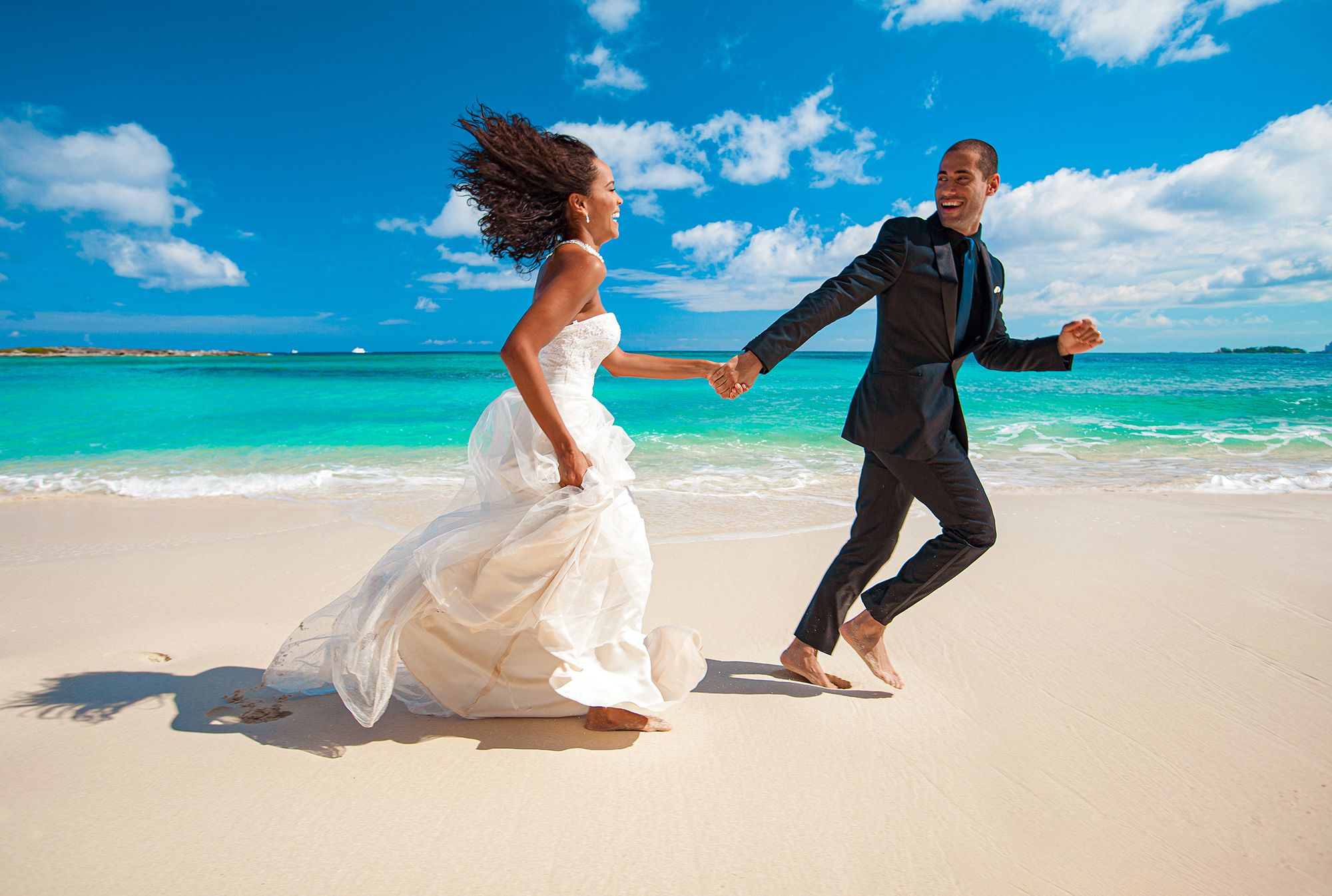 Sandals Royal Bahamian Wedding Couple Beach