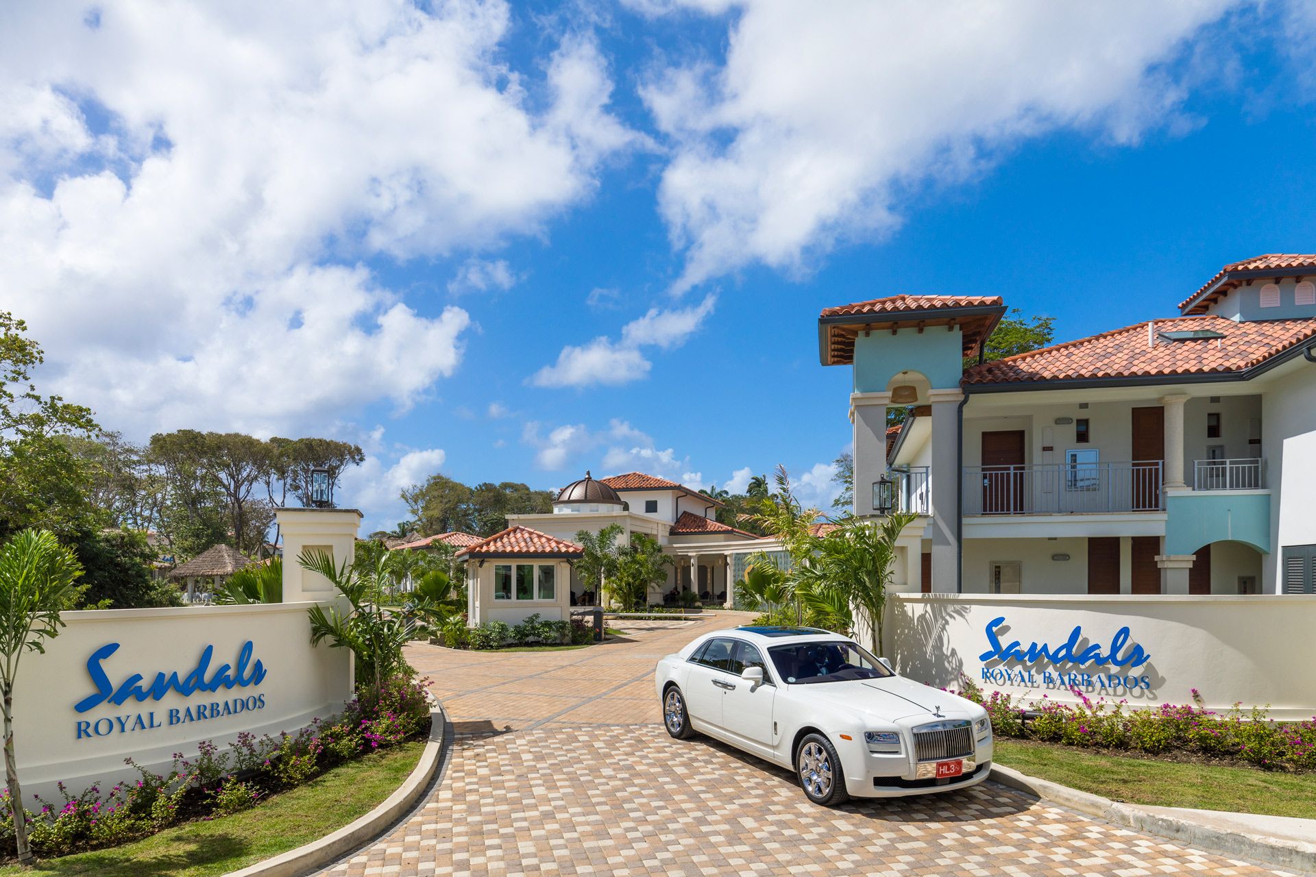 Sandals Royal Barbados Entrance Rolls Royce