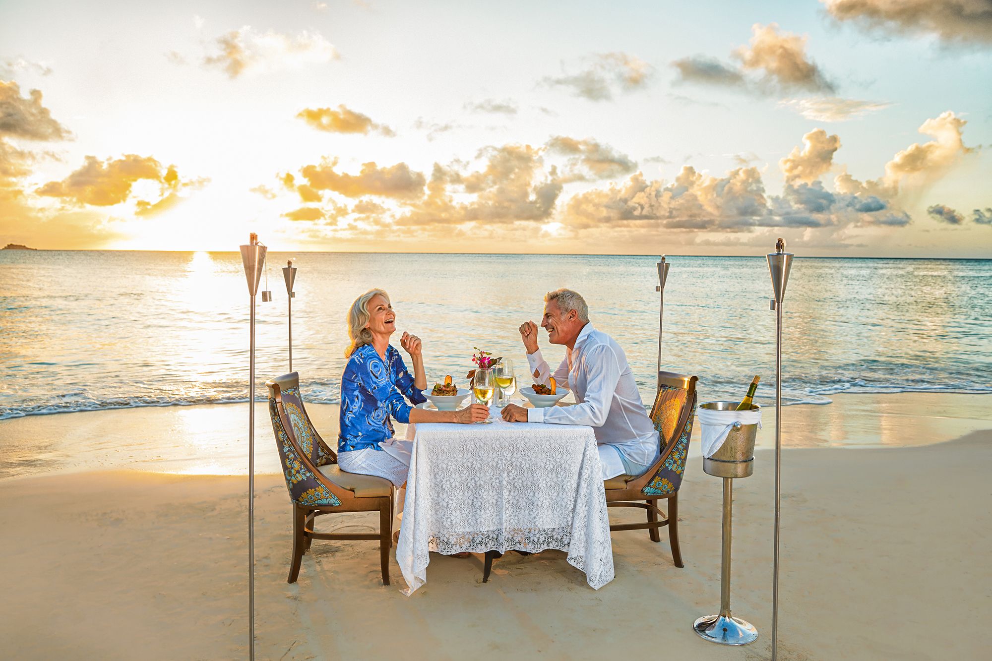 Sunset Dinner Sandals Couple