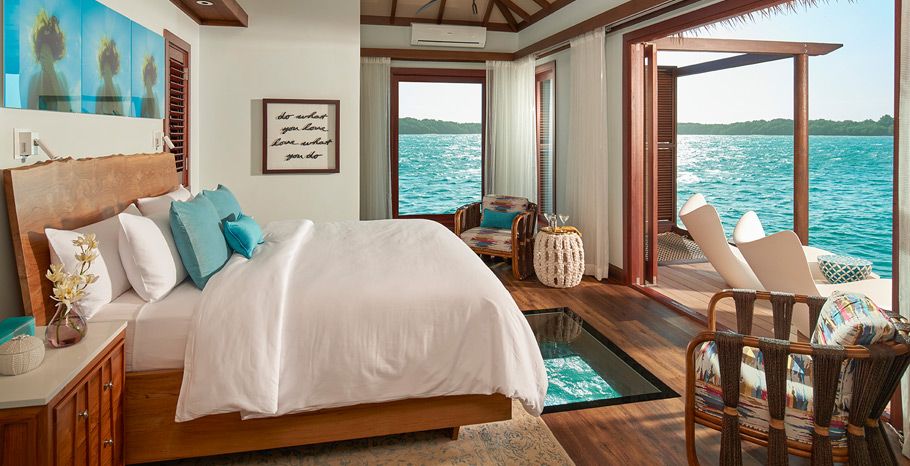 bedroom overwater bungalow