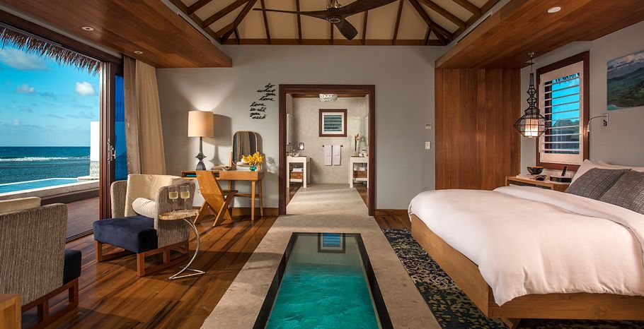 bedroom overwater villa