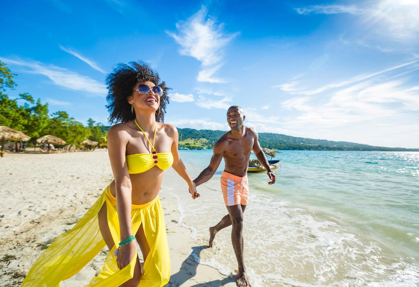 couple on beach in Jamaica