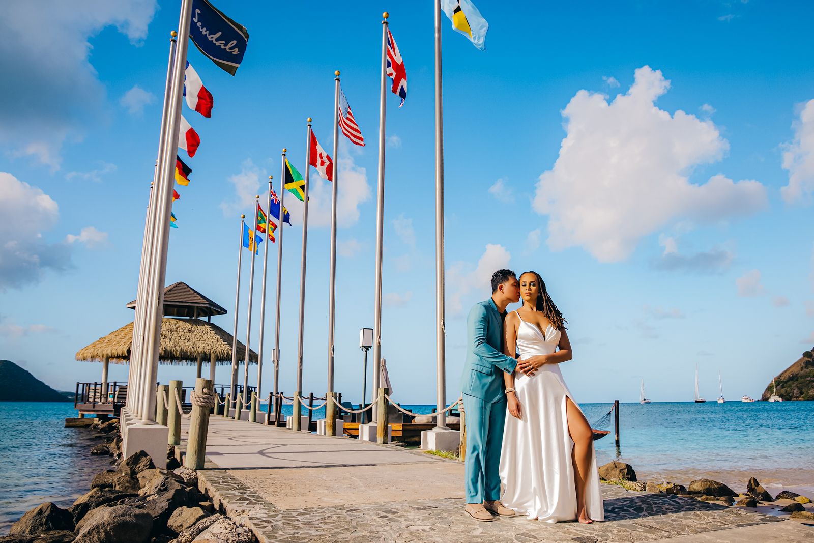 Sandals Chen Wedding Beach Dock