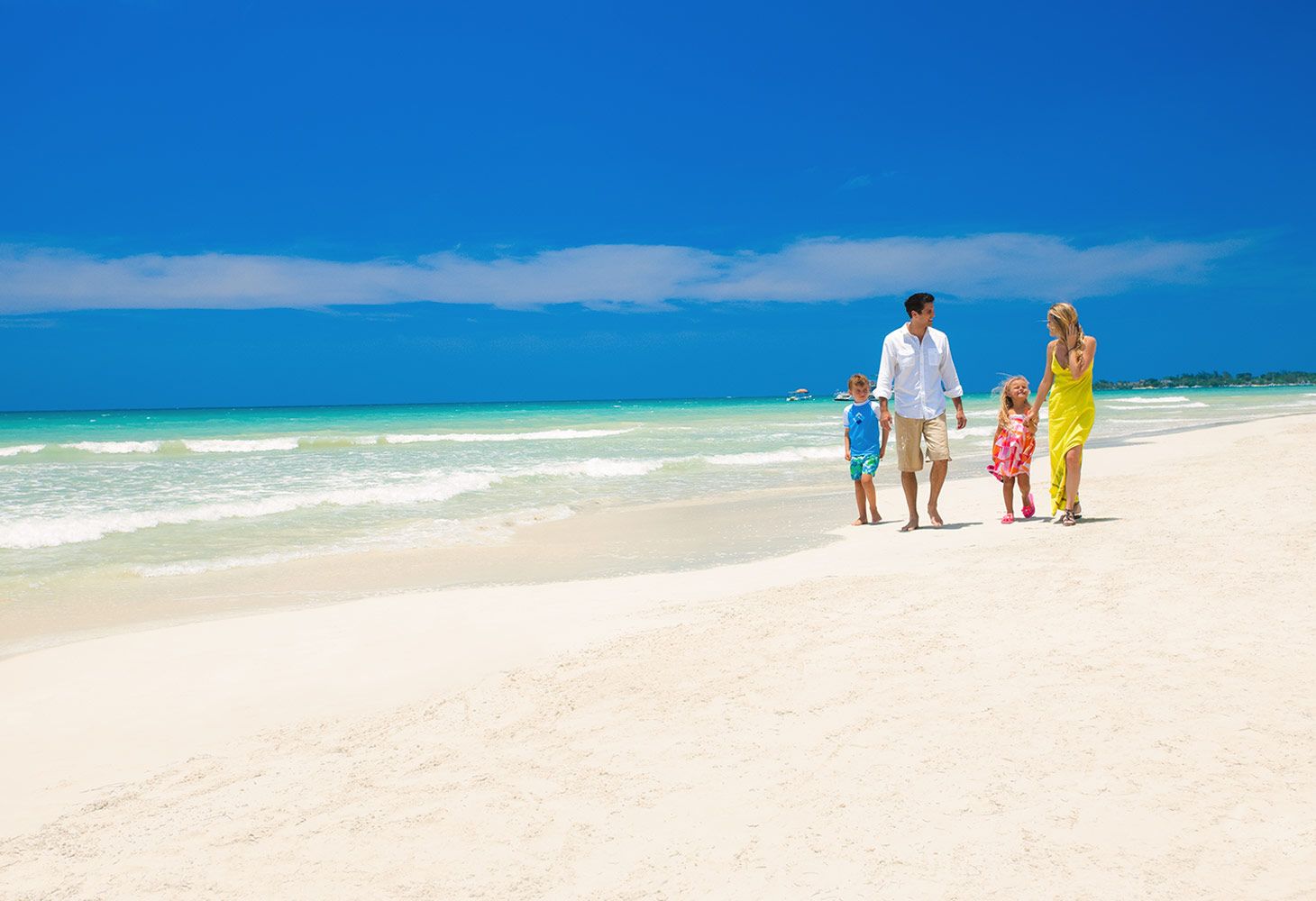 family on Seven Mile beach Jamaica