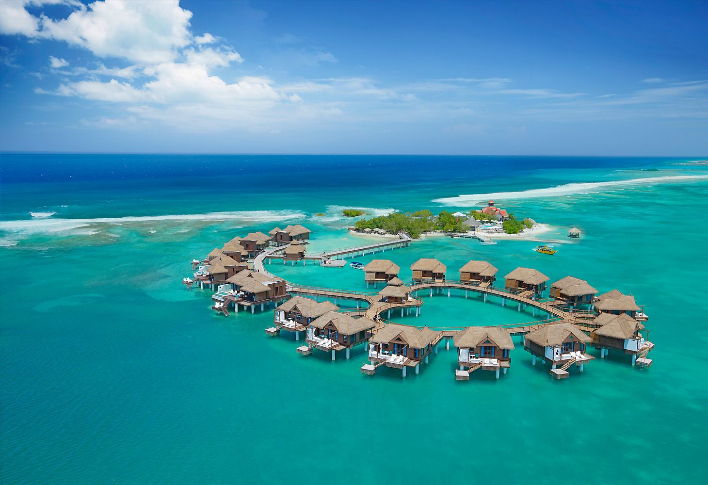 hearts shaped overwater bungalows montego bay