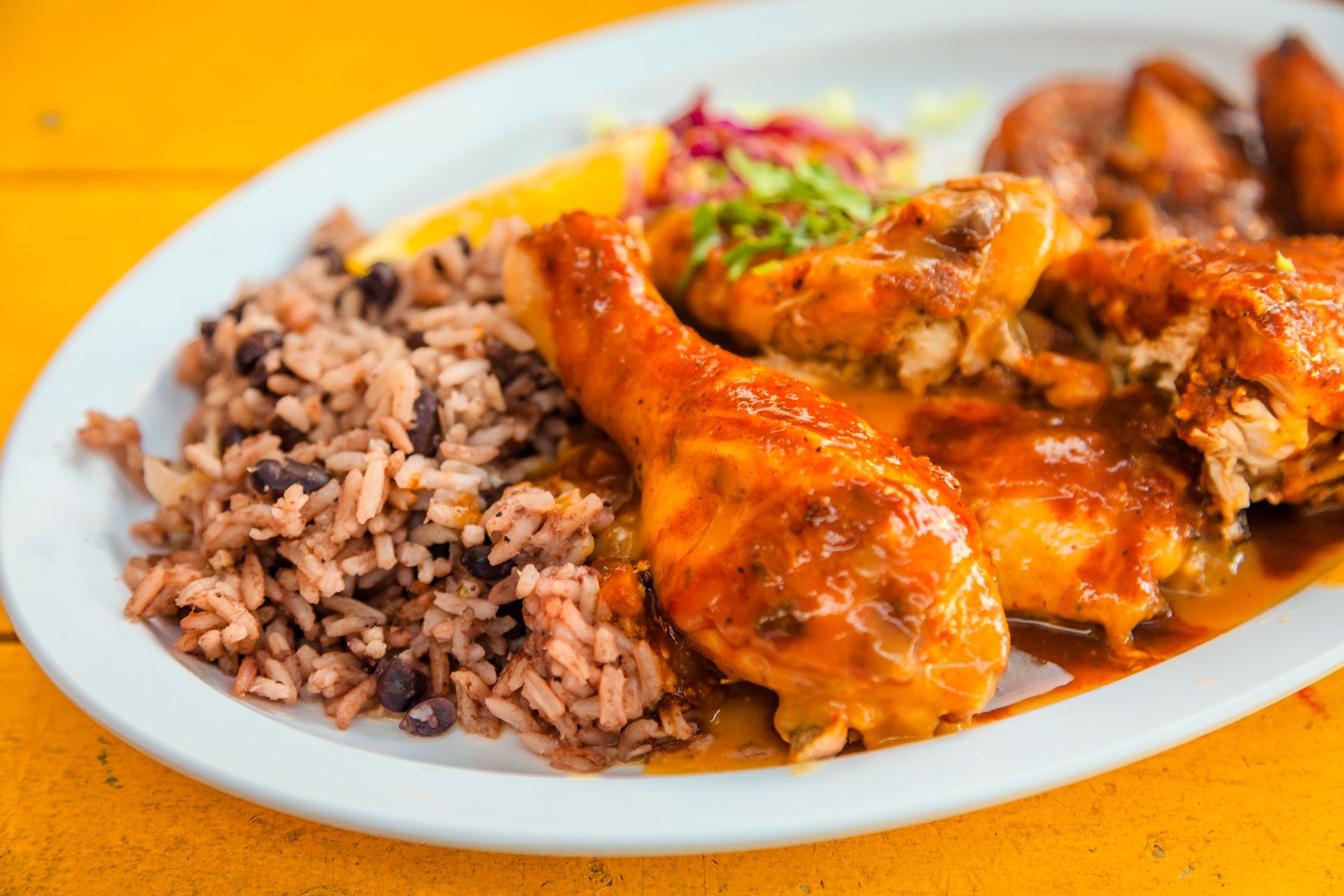 Jamaican jerk chicken with rice