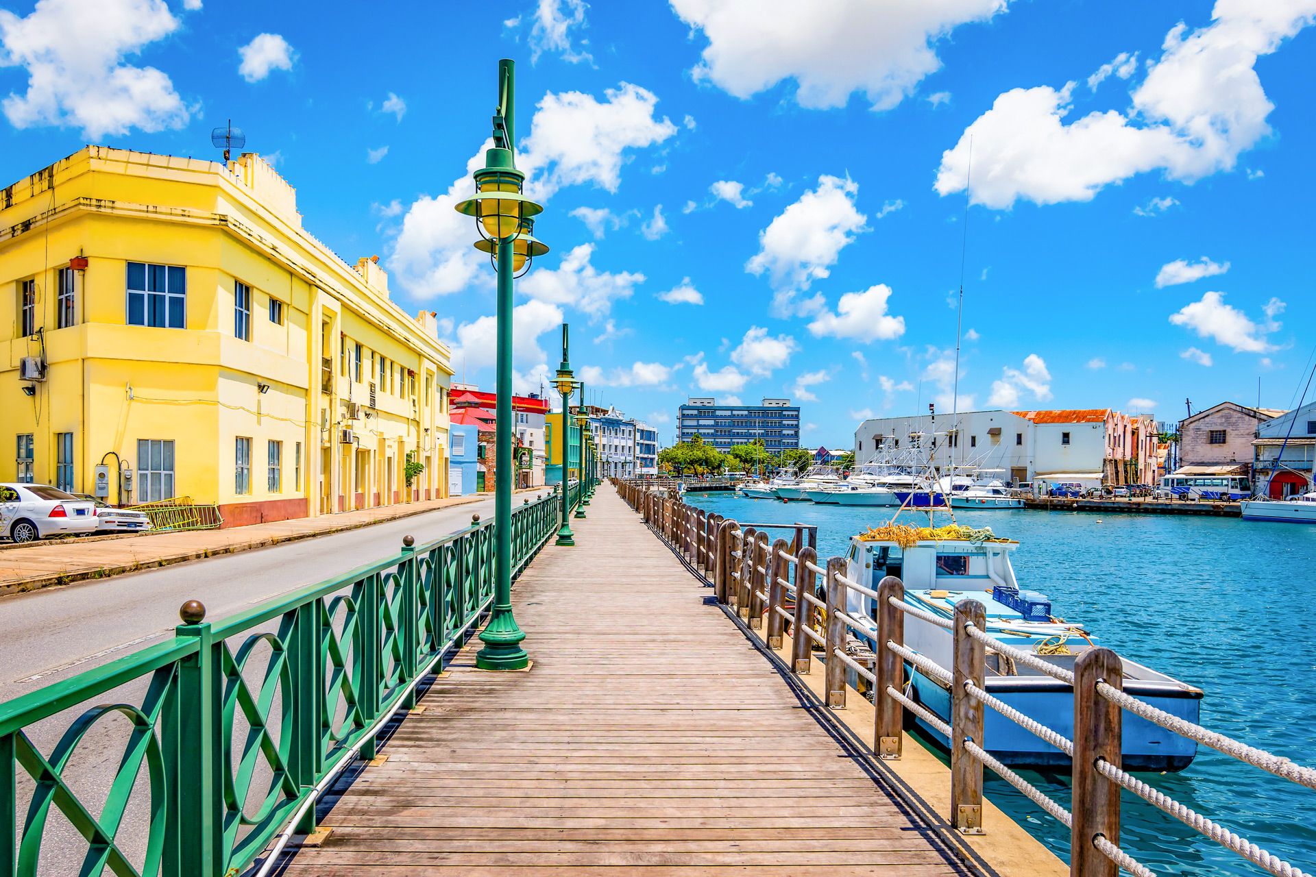 Downtown Bridgtown promenade Barbados