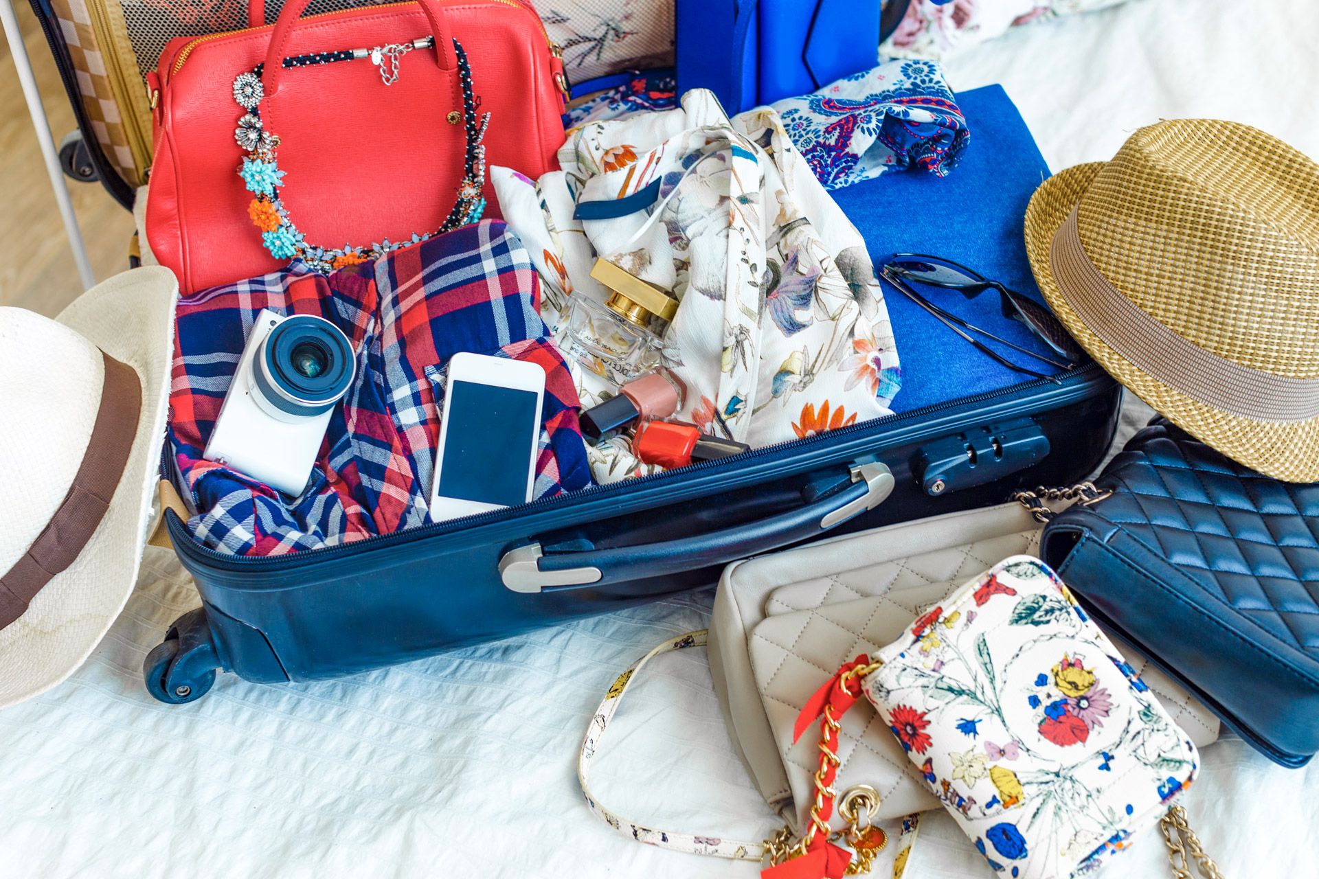 woman's packed suitcase