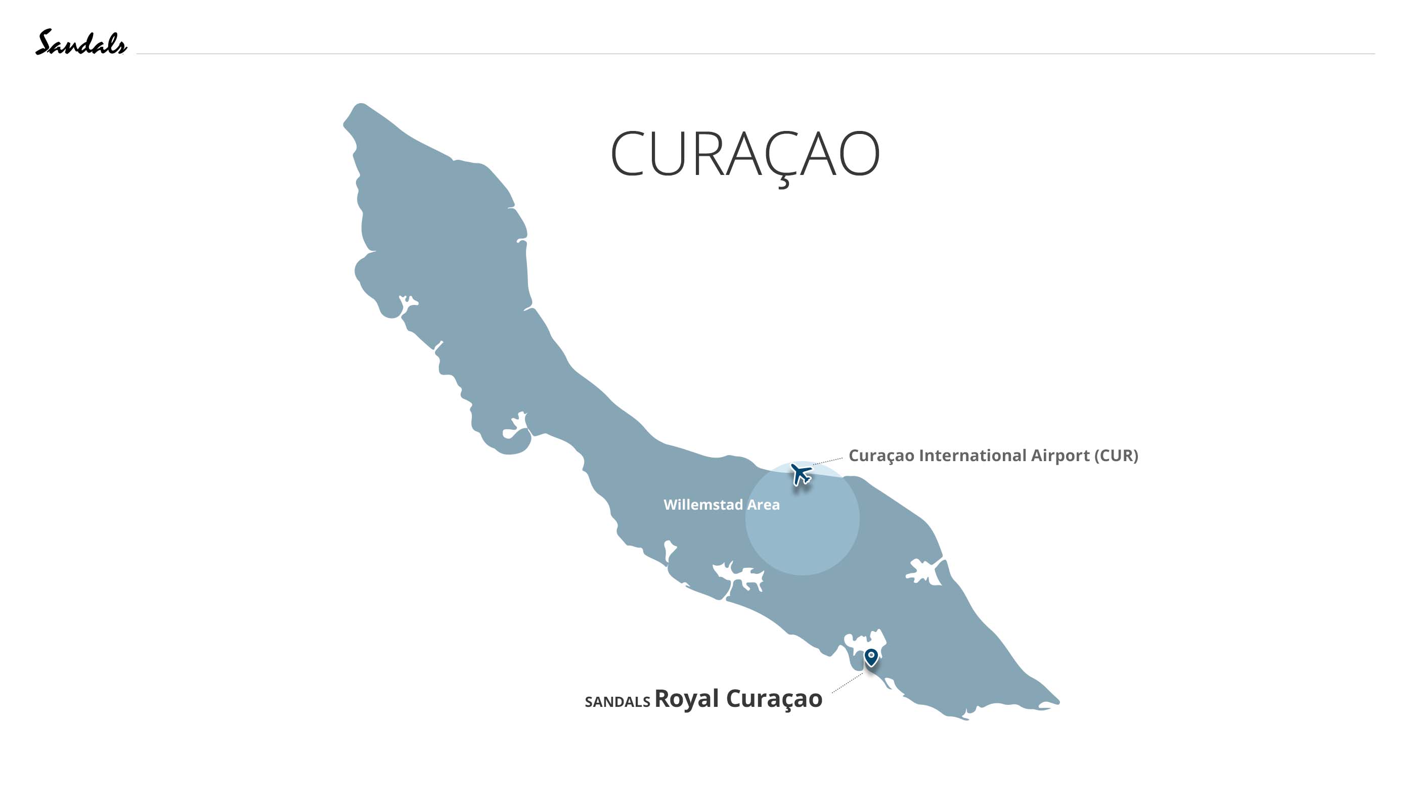 Curacao sandals resorts Map