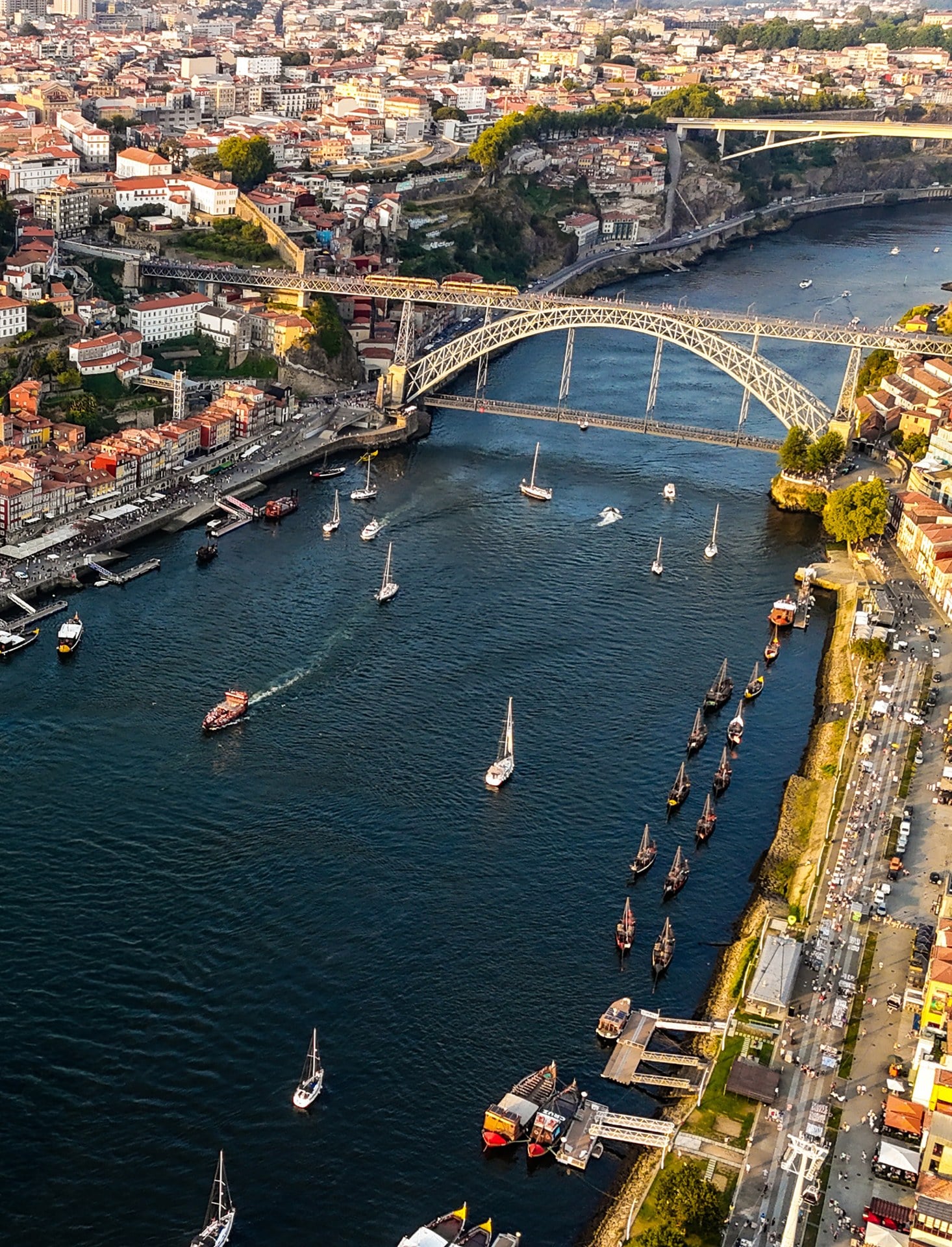 Tauck Essence of the Douro River Cruise - Historic Porto Ribeira Waterfront and Dom Luis I Bridge
