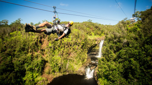 Zipline Tour & Sunset Volcano Dinner